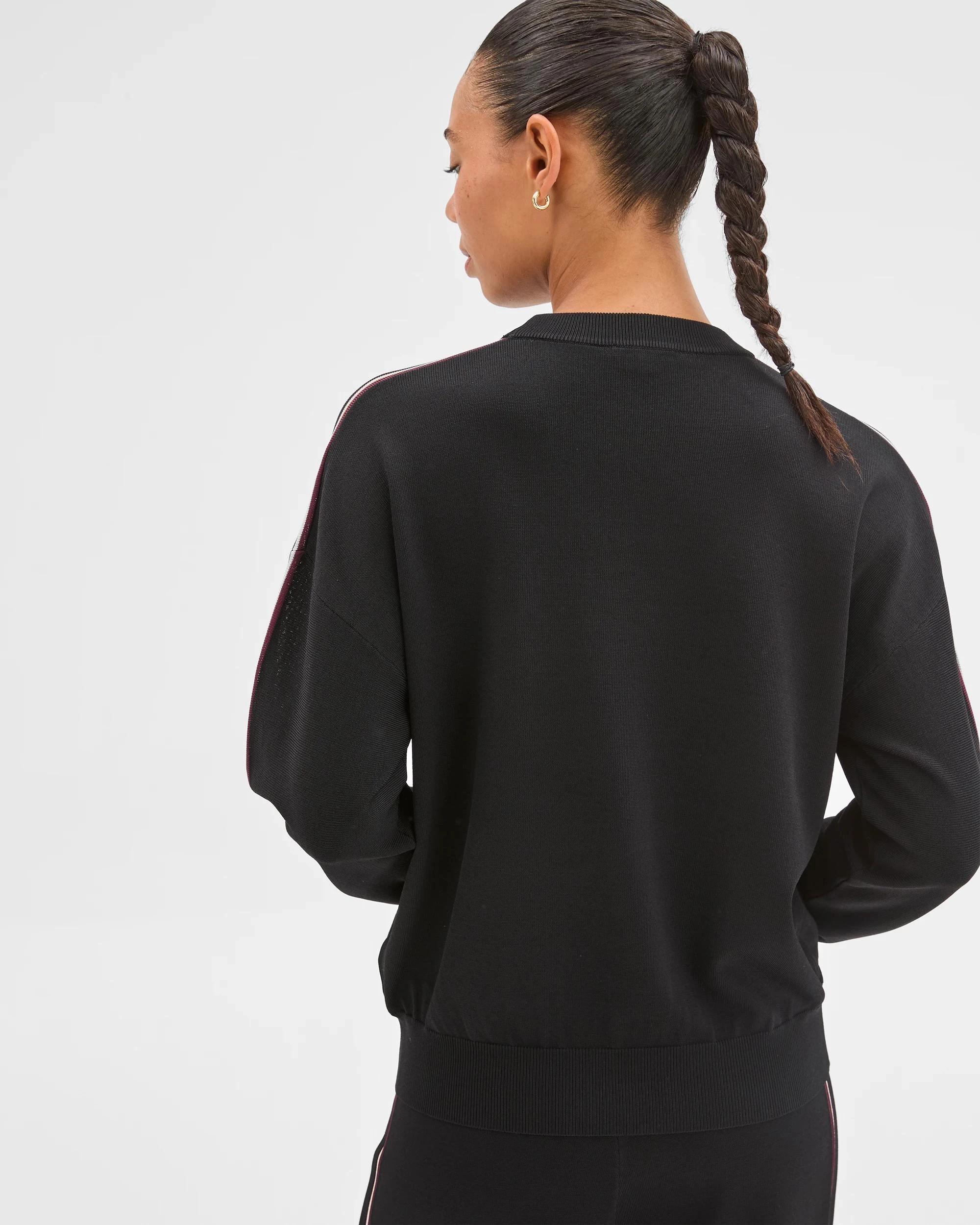 5 Target Active Active Studio Long Sleeve Crew Neck Crepe Top BLACK/COCOA/OATMILK, 5 of 8