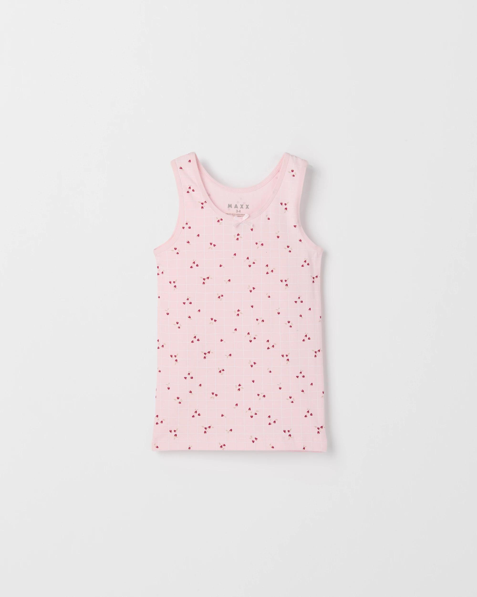 2 Maxx Bamboo Rich 3 Pack Girls Vests STRAWBERRY, 2 of 5