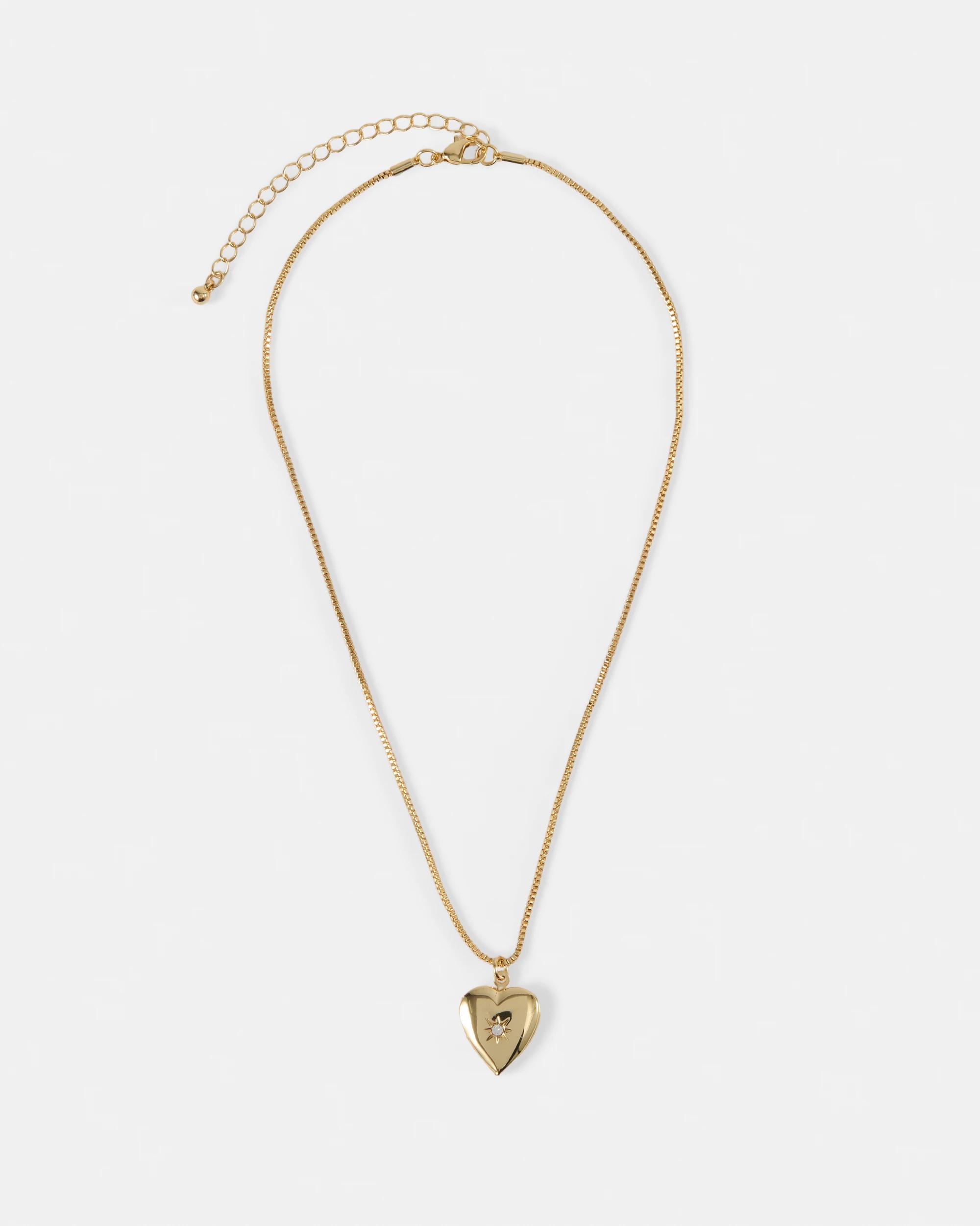 1 18K Gold Plated Heart Locket Necklace Gold, 1 of 5
