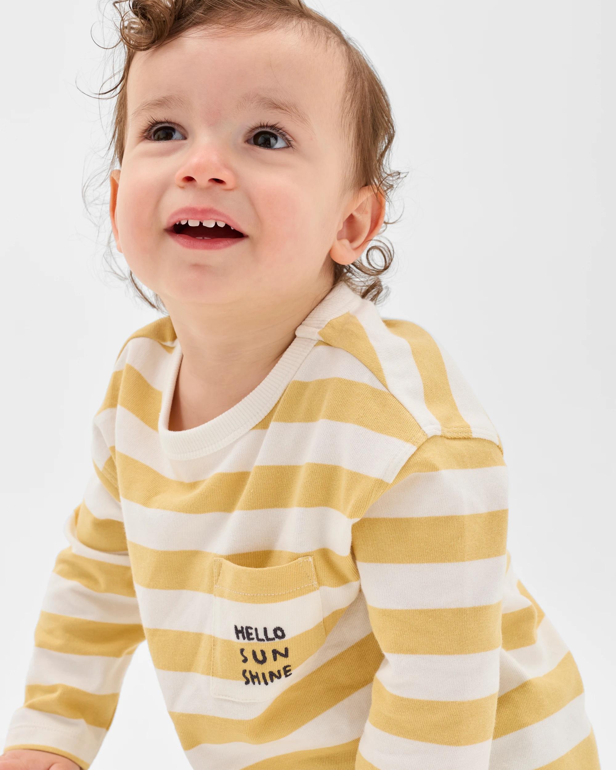 2 Target Baby Organic Cotton Long Sleeve Stripe T-Shirt JOJOBA STRIPE CLOUD DANCER, 2 of 5