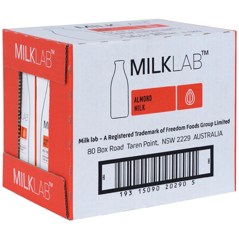 1 MILKLAB Almond Milk 1L 8 Pack, 1 of 3