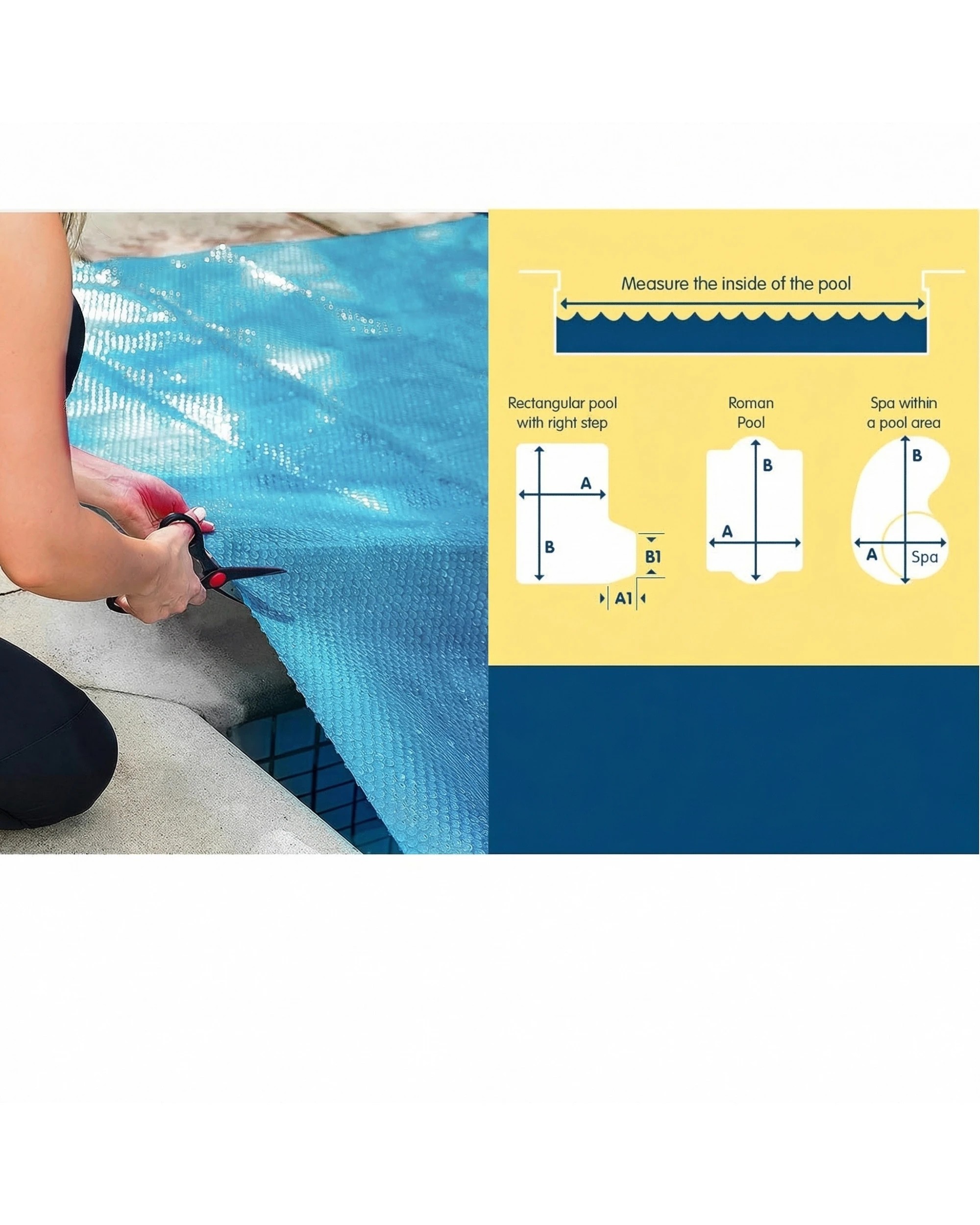 4 400 Micron Solar Swimming Pool Cover 6.5m x3m - Blue, 4 of 8