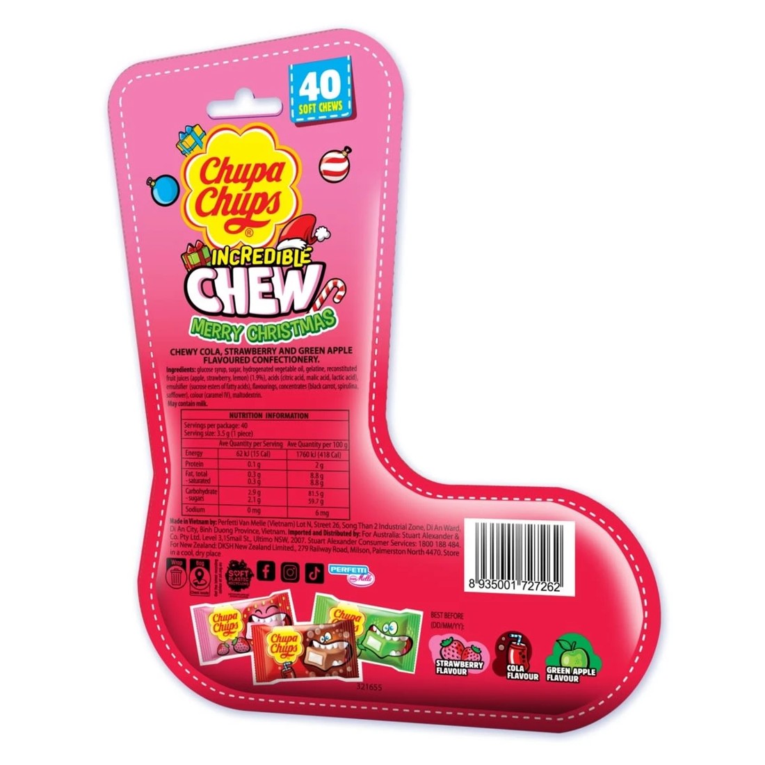 2 Chupa Chups Incredible Chew Christmas Stocking 40 Piece 140g, 2 of 2