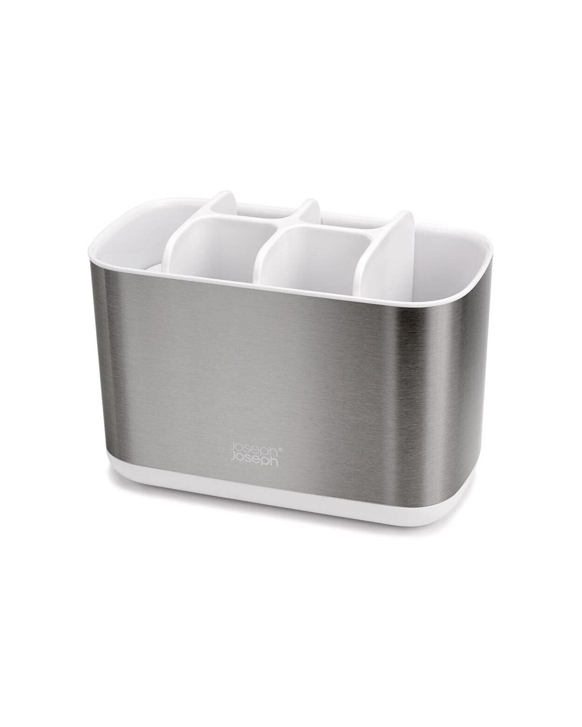 2 Joseph Joseph EasyStore Steel Toothbrush Caddy Large Twin Pack Ventilated 2PK - White, 2 of 7