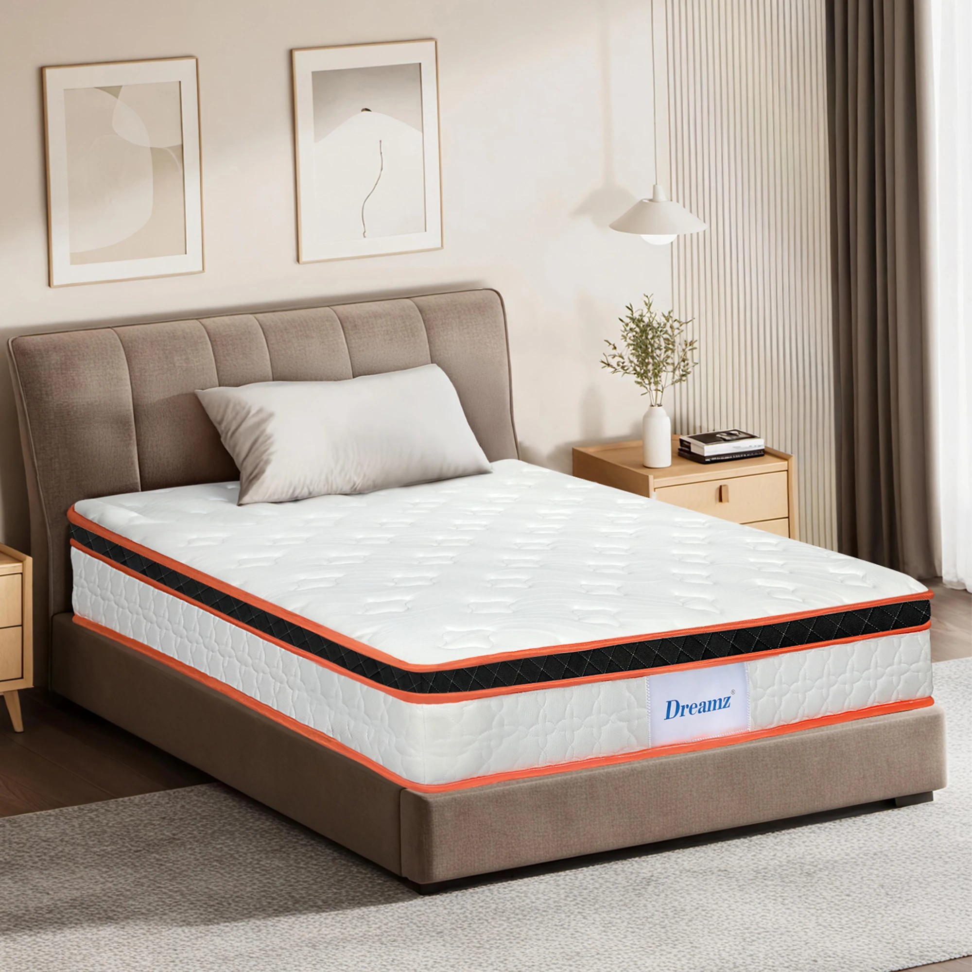 7 Dreamz Spring Mattress 7 Zone Pocket Medium Firm Memory Foam 26cm King Single, 7 of 9