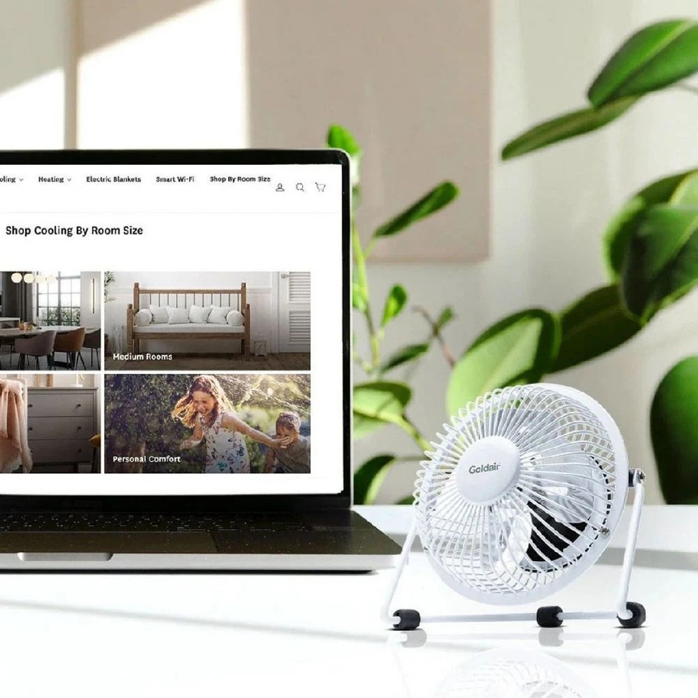 2 Goldair USB Mini Fan 10cm White, 2 of 3