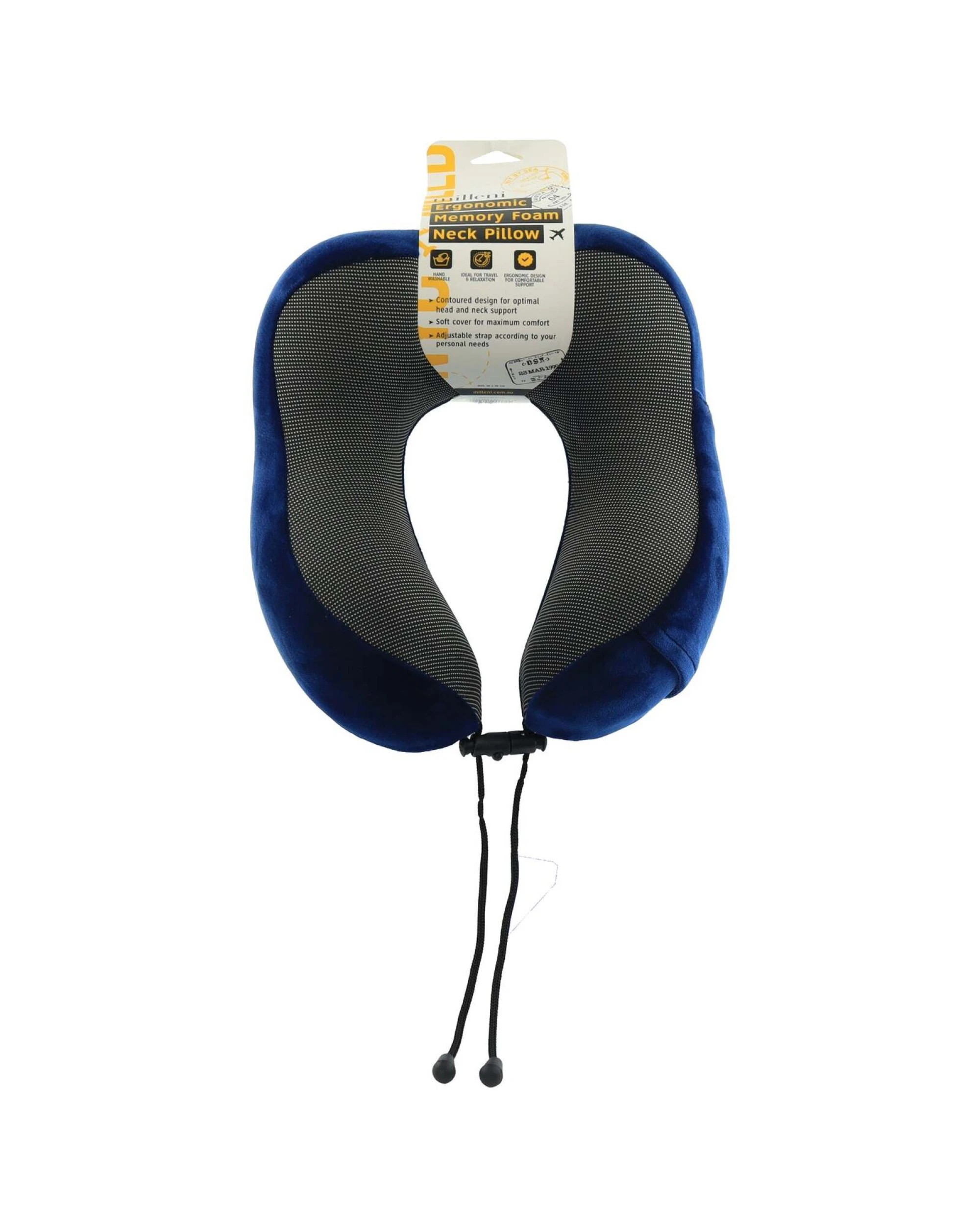 4 Milleni Memory Foam Comfort Ergonomic Air Travel Neck Pillow Neck Support Flight - Black, 4 of 5