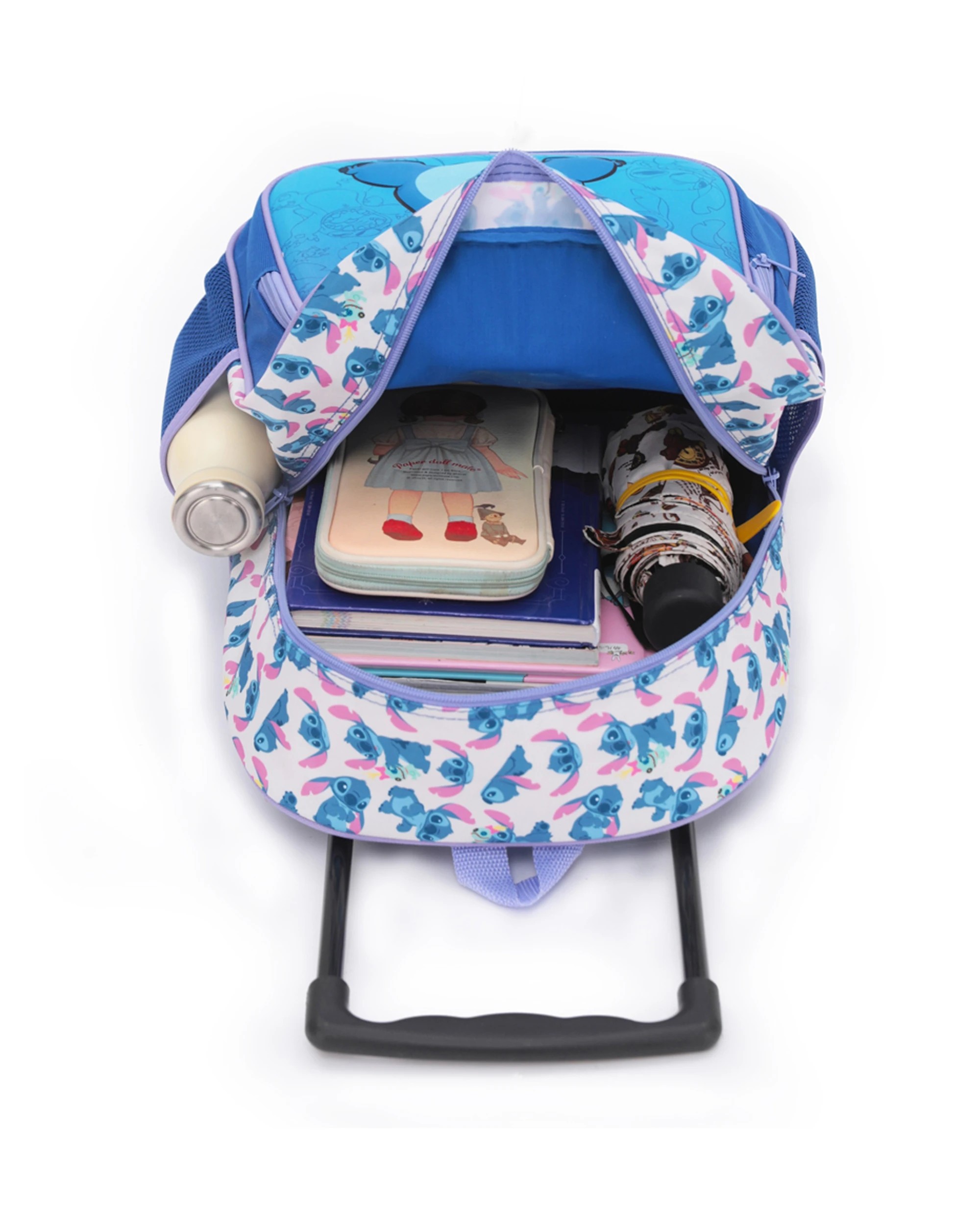 3 Disney Stitch 17 Inch Trolley Backpack Kids Wheeled Officially Licensed - Blue, 3 of 4