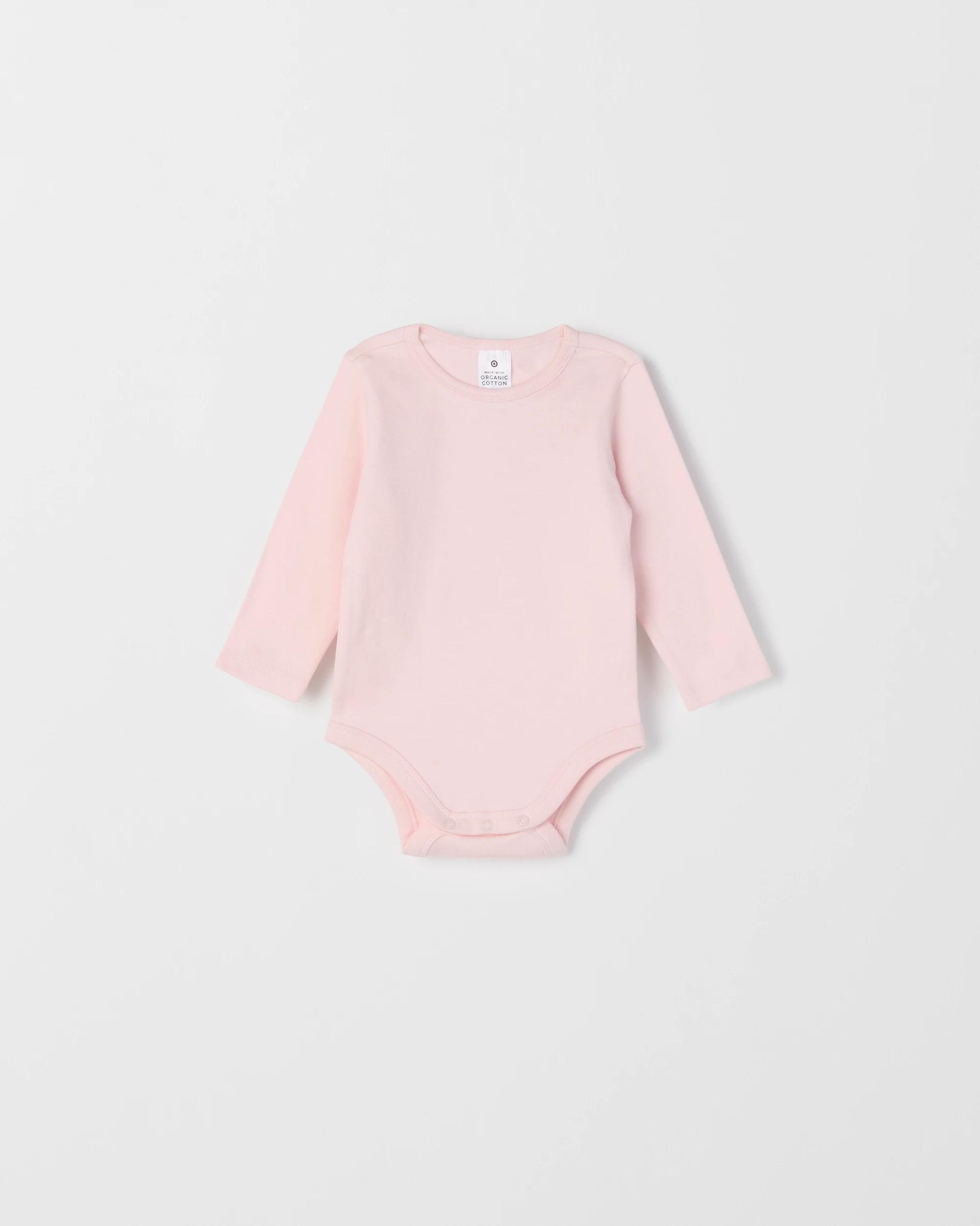 2 Target Baby Baby Organic Cotton 3 Pack Long Sleeve Bodysuit PINKS, 2 of 4