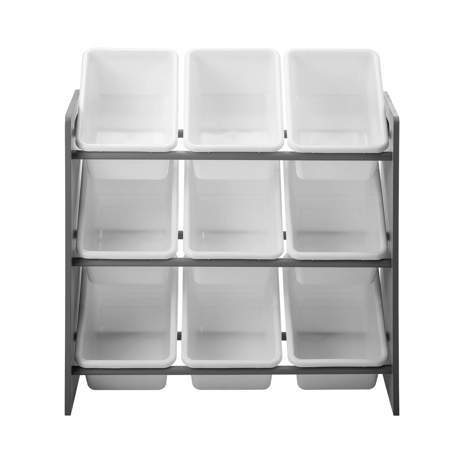 3 Oikiture Kids Toy Box Organiser 9 Bins Display Shelf Storage Rack Drawer
 - Grey, 3 of 7