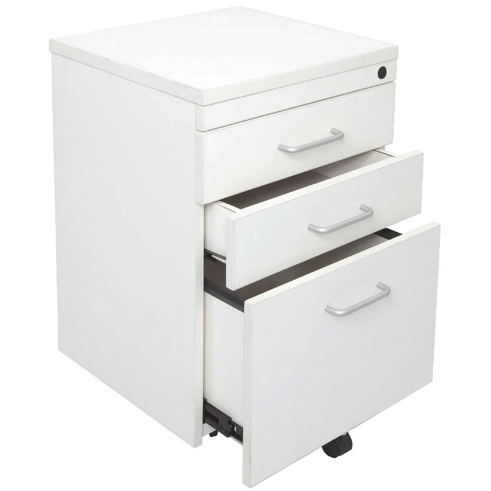 2 Rapid Span 3 Drawer Mobile Pedestal White Cabinets Pedestals, 2 of 6