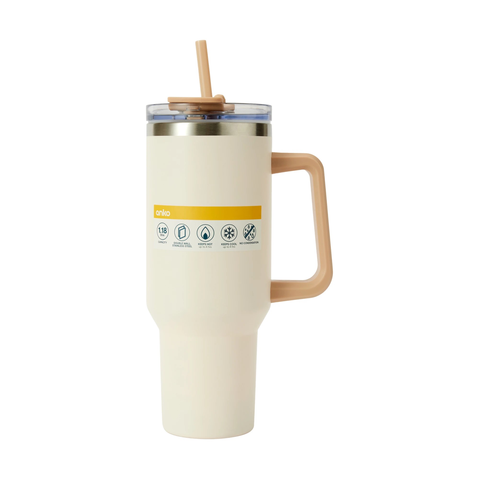 7 1.18L Cream Jumbo Tumbler with Handle, 7 of 7