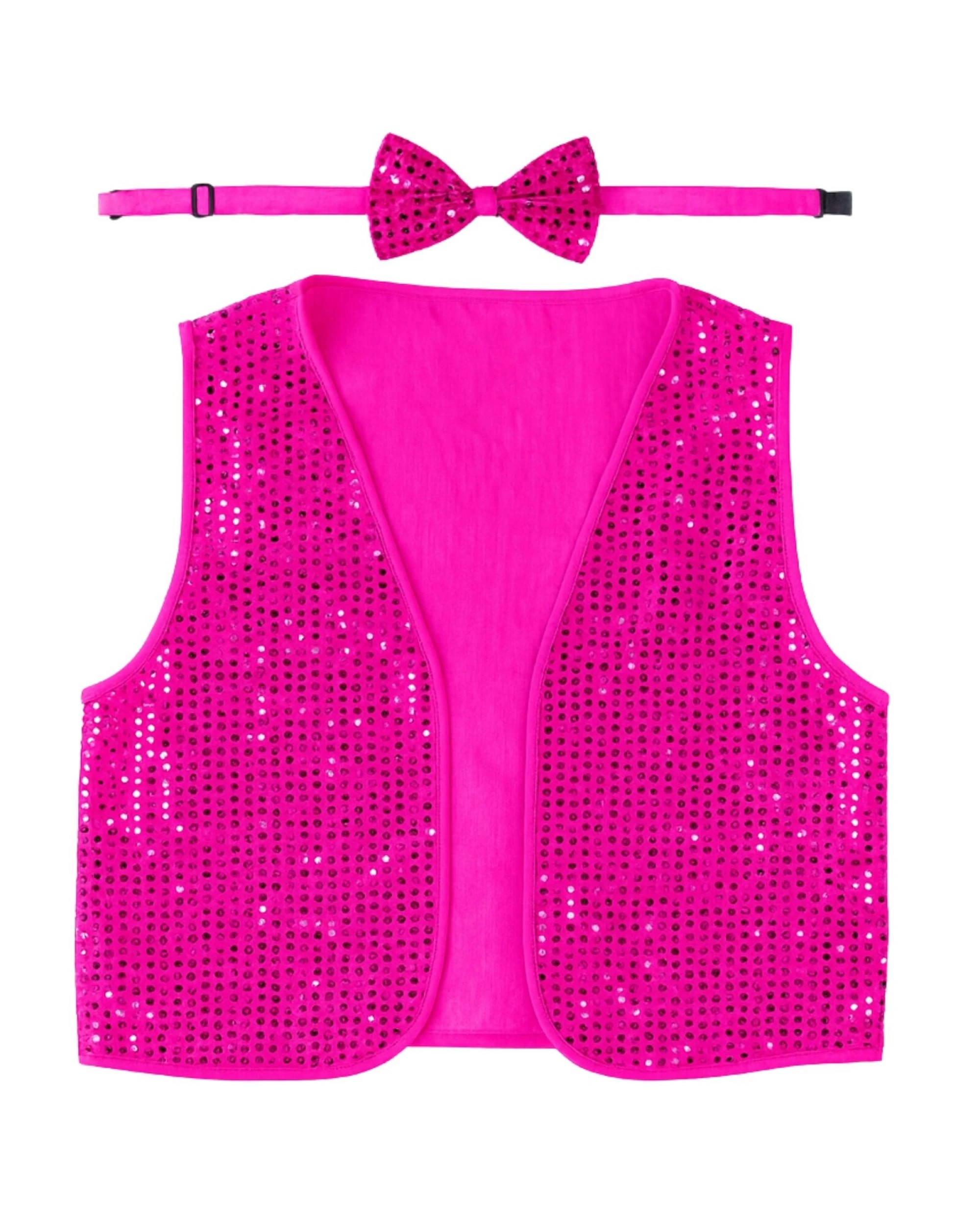 2 BR Costumes Kids Sequin Vest and Bow Tie Set for 80s Party Dress Up, 2 of 3