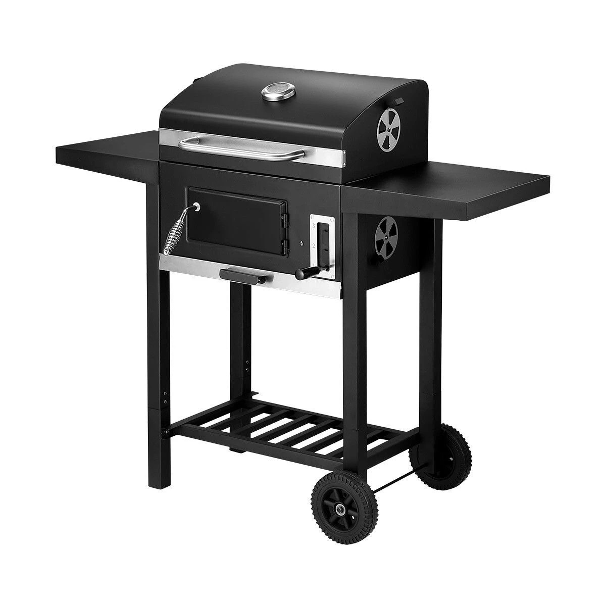 1 Ausway Steel Charcoal BBQ Barbecue Grill Trolley, 1 of 7