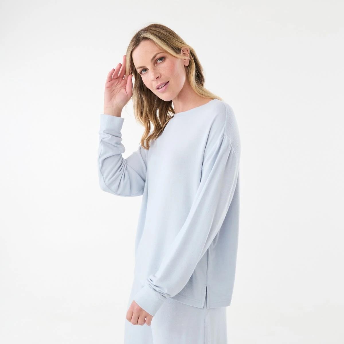 2 Long Sleeve Supersoft Top Blue Marle, 2 of 7