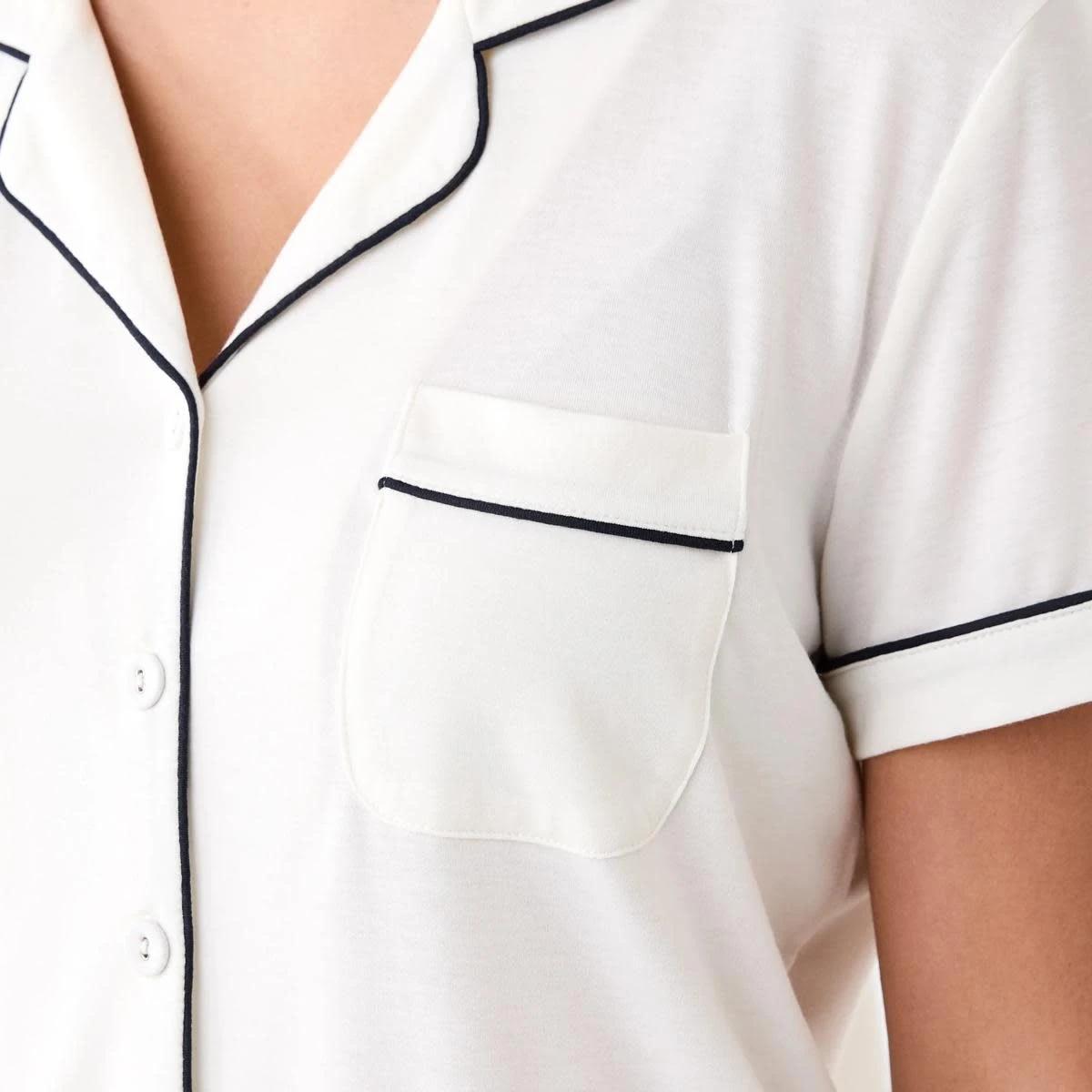 6 Short Sleeve Top and Shorts Comfort Pyjama Set WHISPER WHITE, 6 of 8