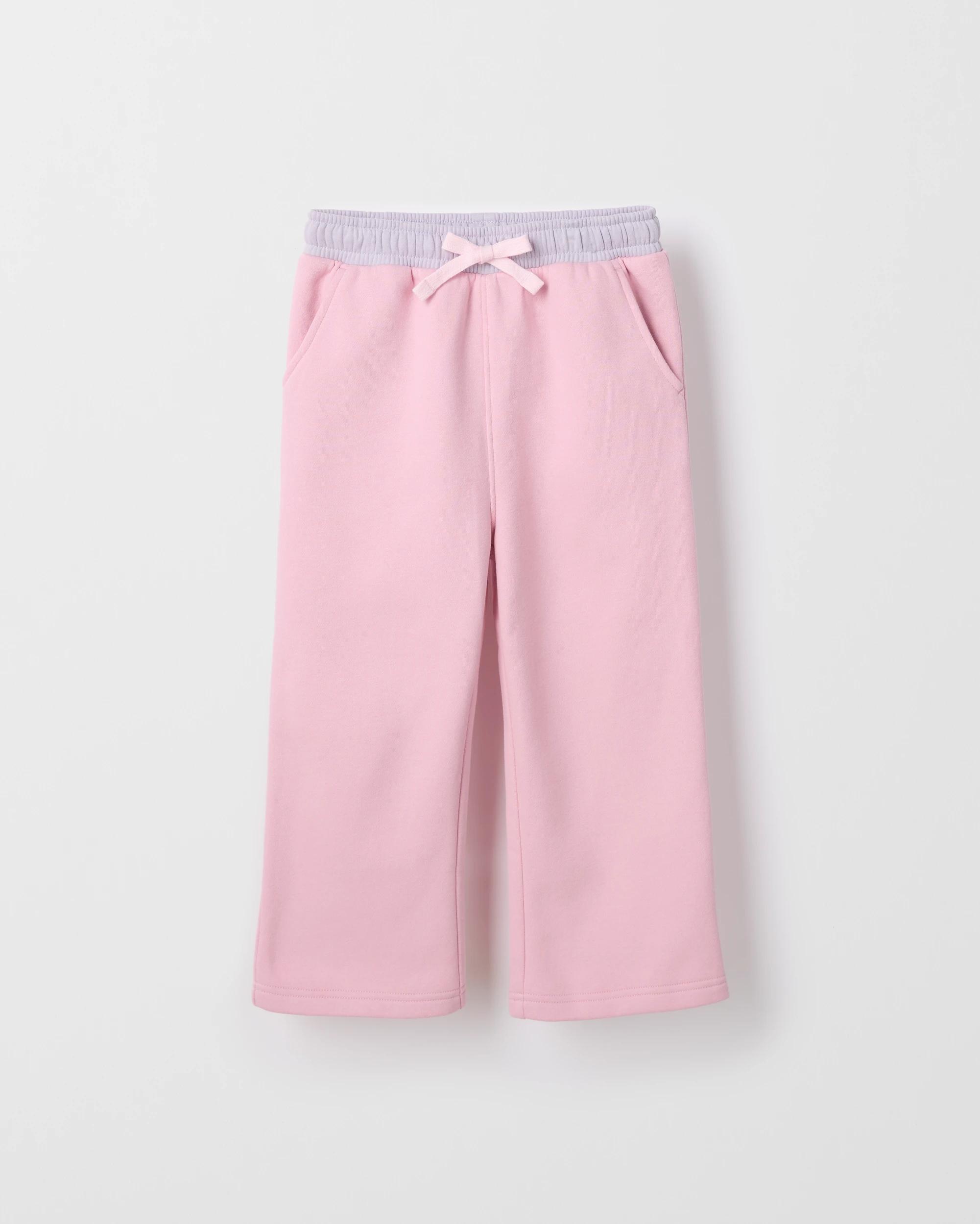 5 Target Kids Australian Cotton Blend Fashion Wide Leg Trackpants PINK COLOUR BLOCK, 5 of 6