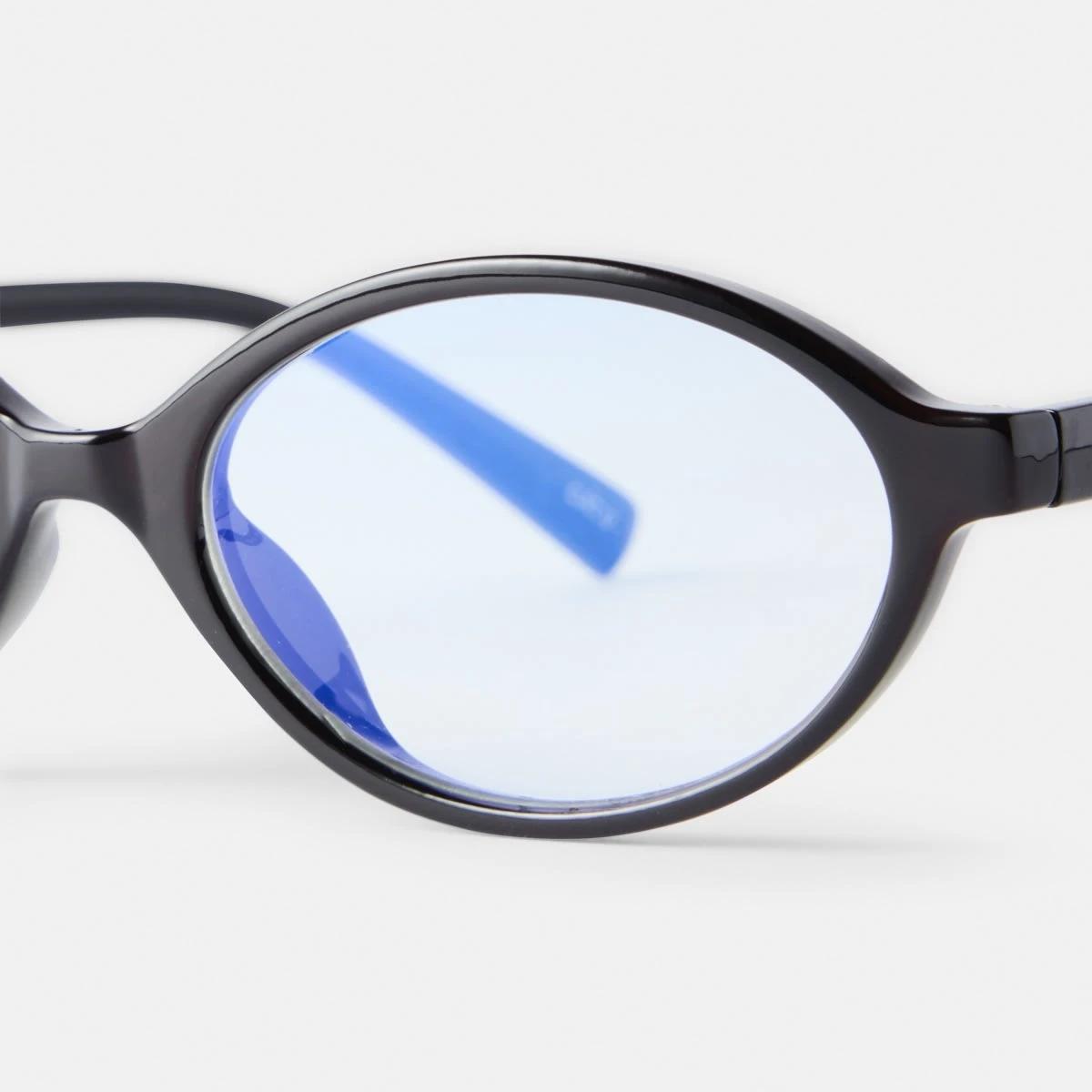 4 Womens Oval Blue Light Glasses Black, 4 of 7