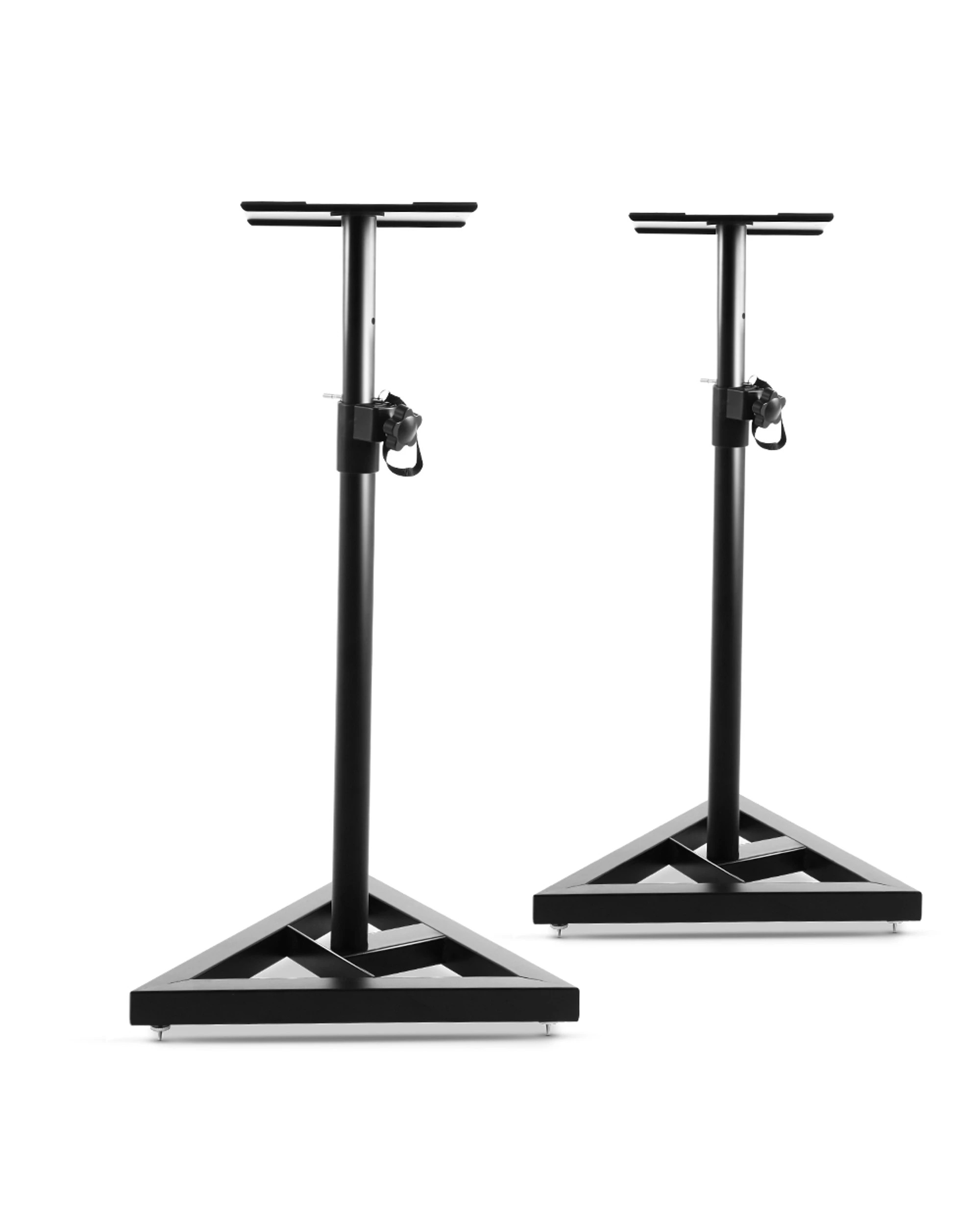 1 Alpha Speaker Stand 67-120cm Adjustable Height Surround Sound Studio Home 2pcs - Black, 1 of 6