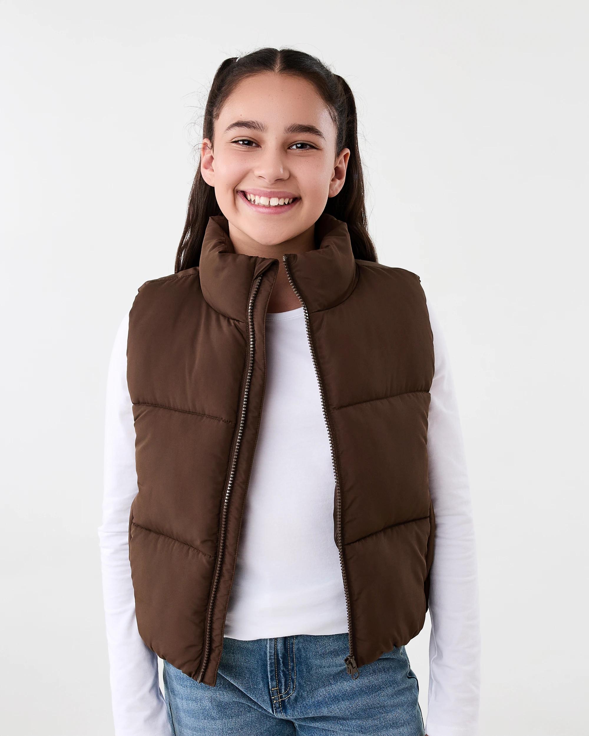 1 Puffer Vest Velvet Brn, 1 of 8