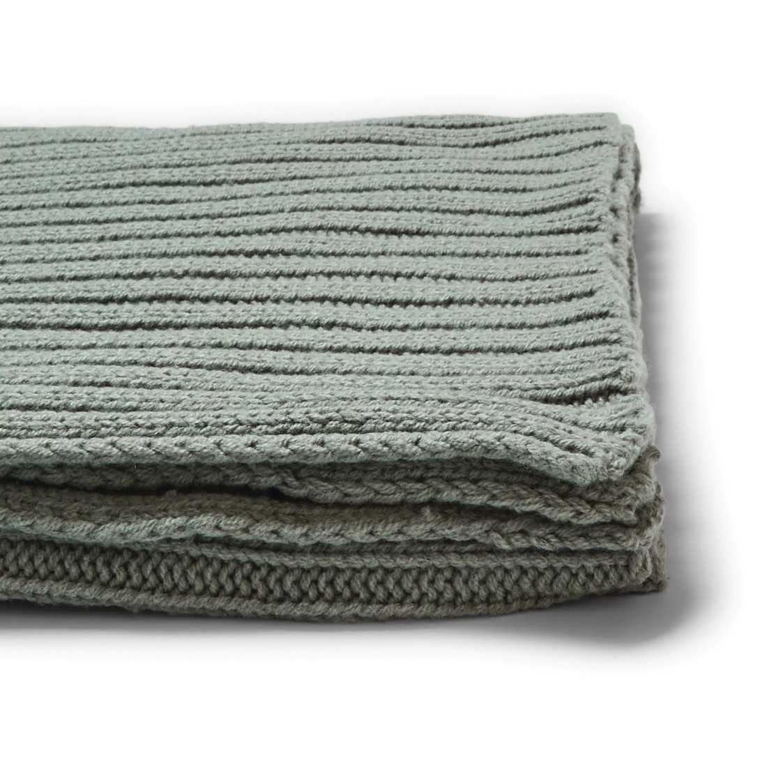 6 Chunky Knit Ribbed Throw - Sage, 6 of 7