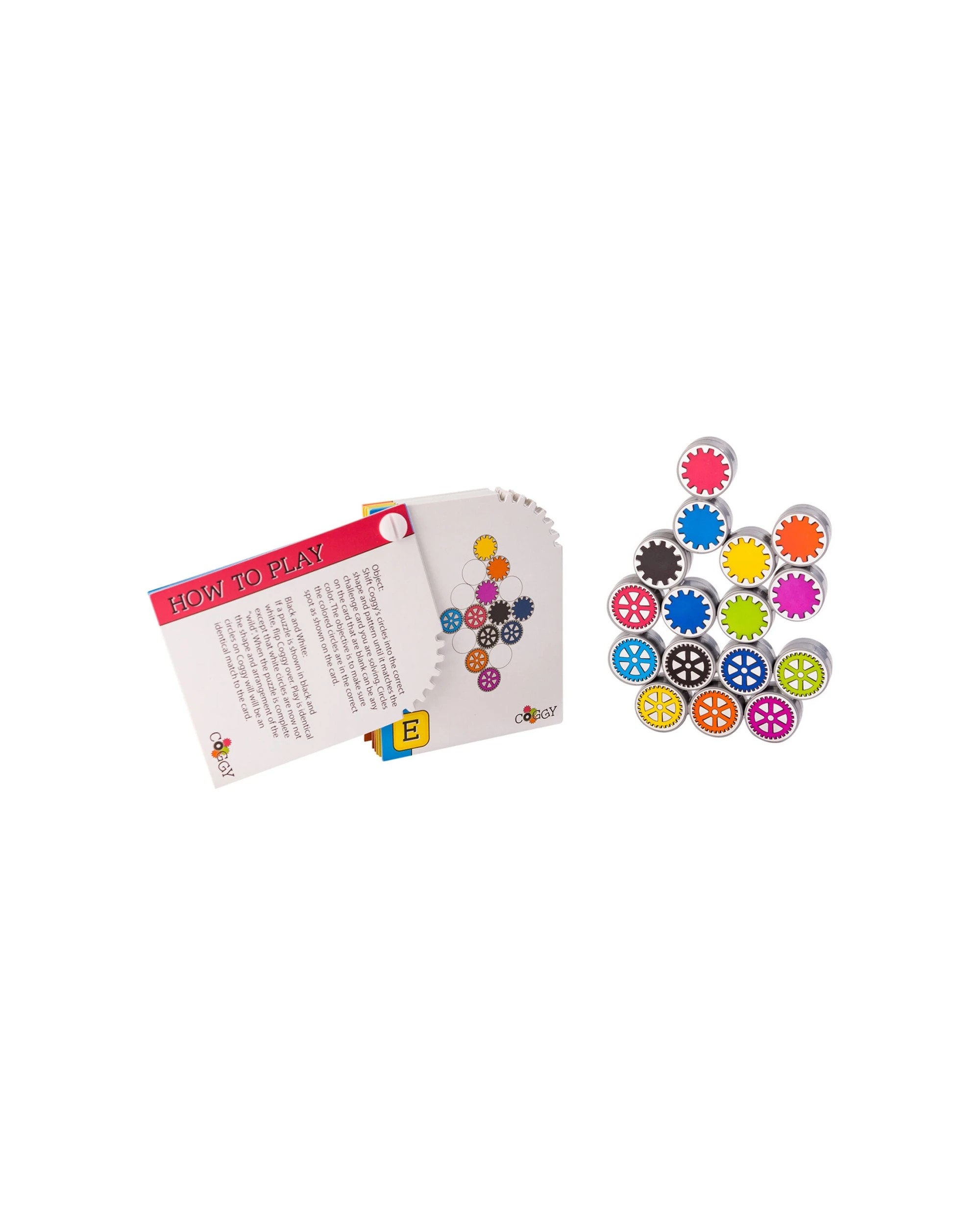 1 Fat Brain Toy Co. Coggy Folding Clicking Gears Puzzle Brain Teaser 40 Cards Kids Game - Multi, 1 of 8