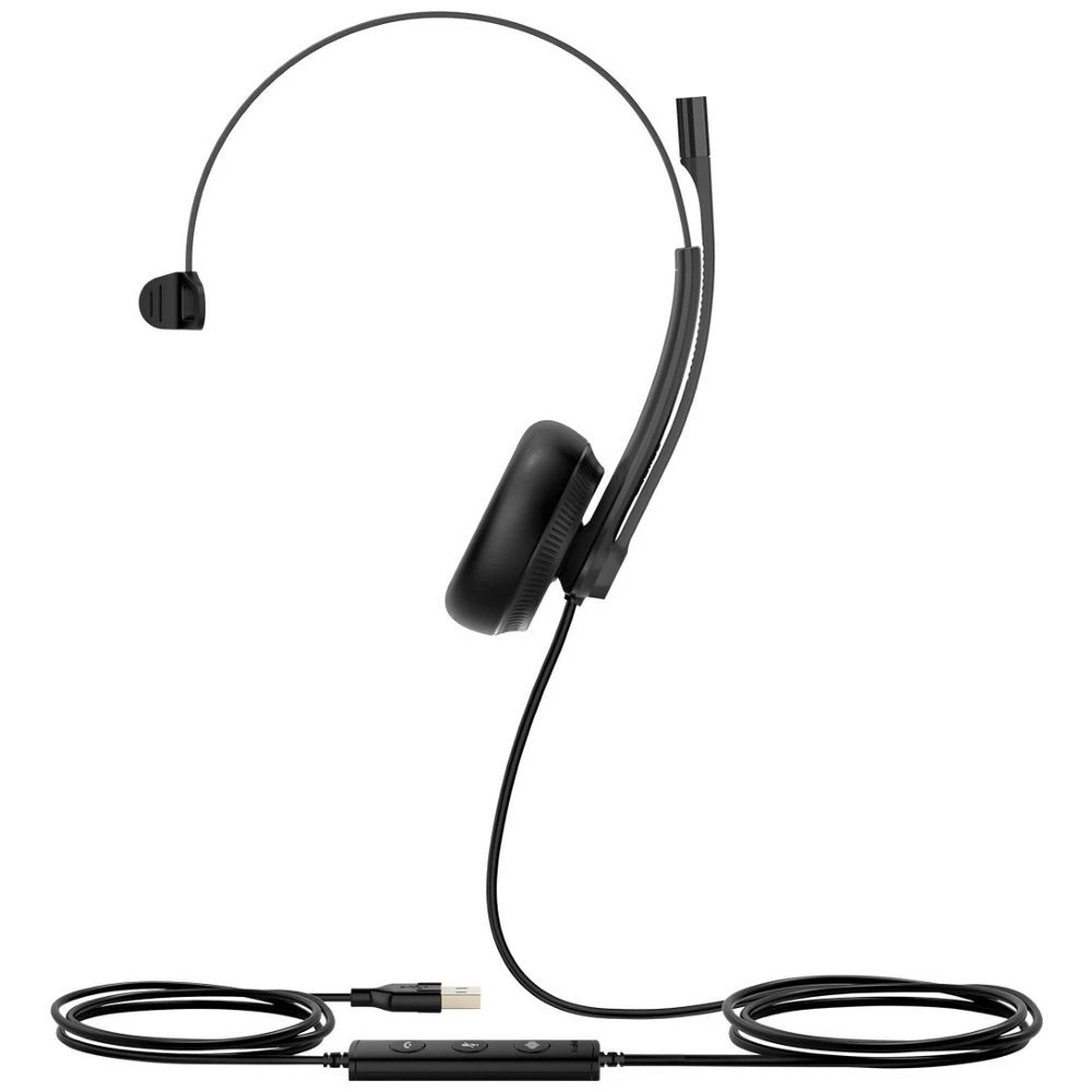 1 Yealink UH34 Mono Corded On-Ear Headset Black, 1 of 6