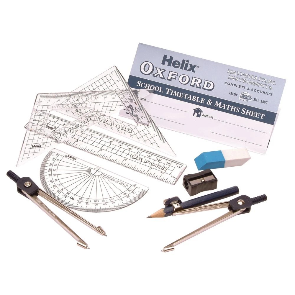 7 Helix Oxford Blue 9 Piece Maths Set, 7 of 7