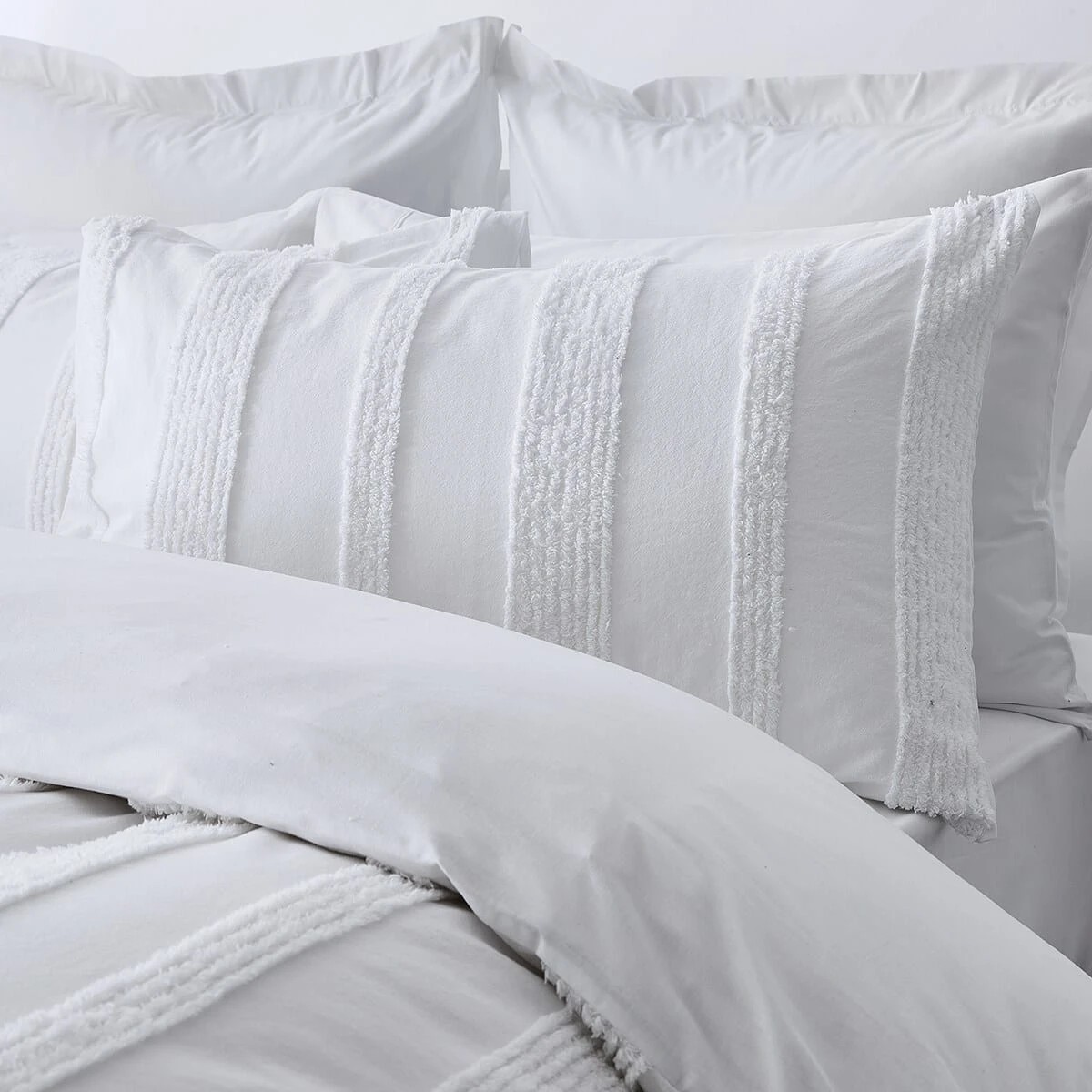 2 Willow Cotton Quilt Cover Set - Queen Bed, White, 2 of 6