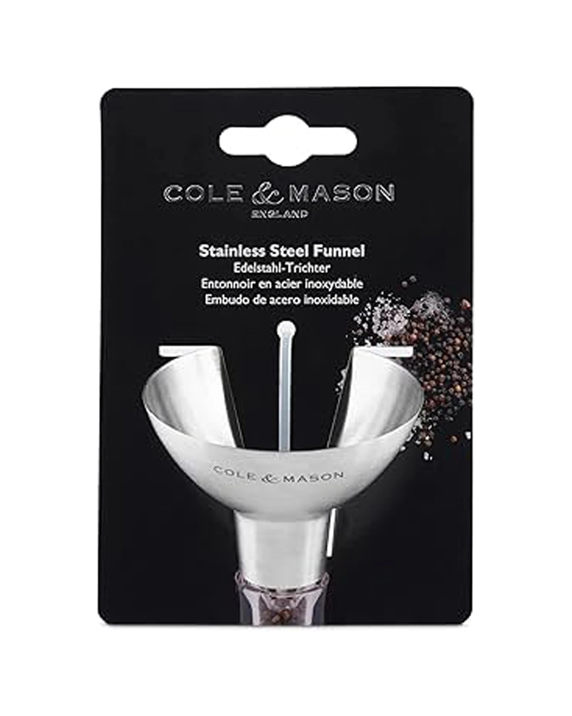 2 Cole & Mason Stainless Steel Mill Funnel Spill Proof Filling Dishwasher Safe Kitchen Tool - Silver, 2 of 6