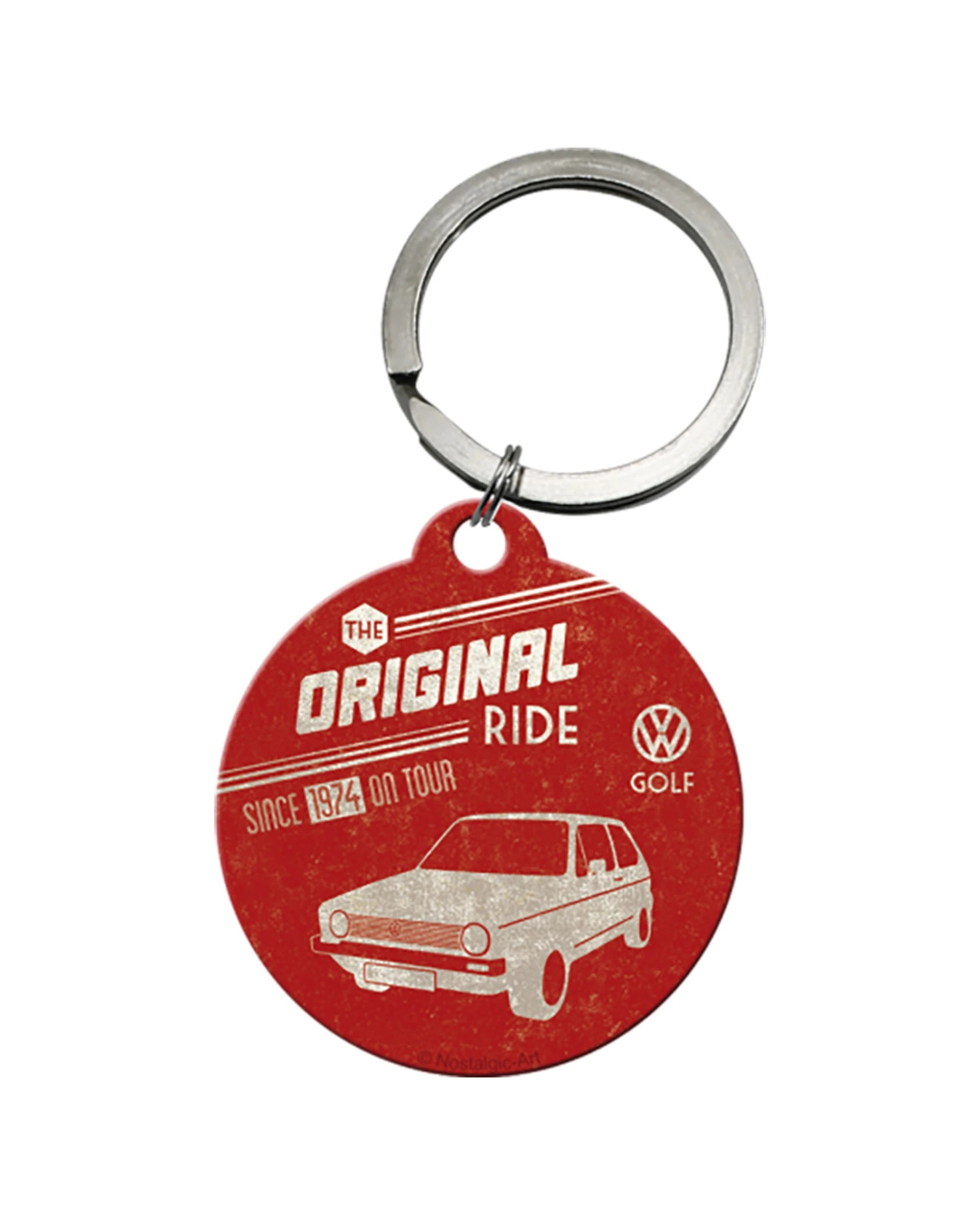 Nostalgic-Art Metal Round Keyring VW Golf Original Ride Stainless ...
