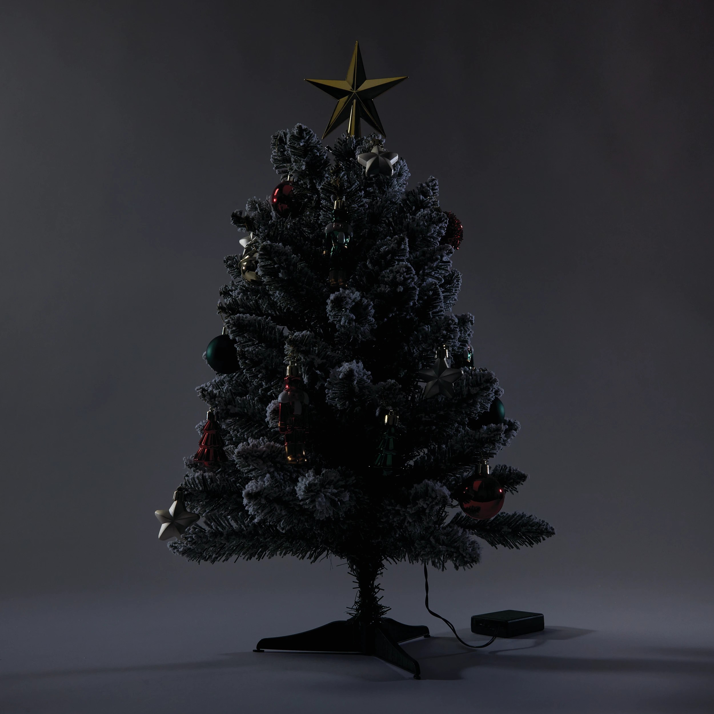 2 60cm (2ft.) Light Up Mini Green Flocked Christmas Tree, 2 of 10