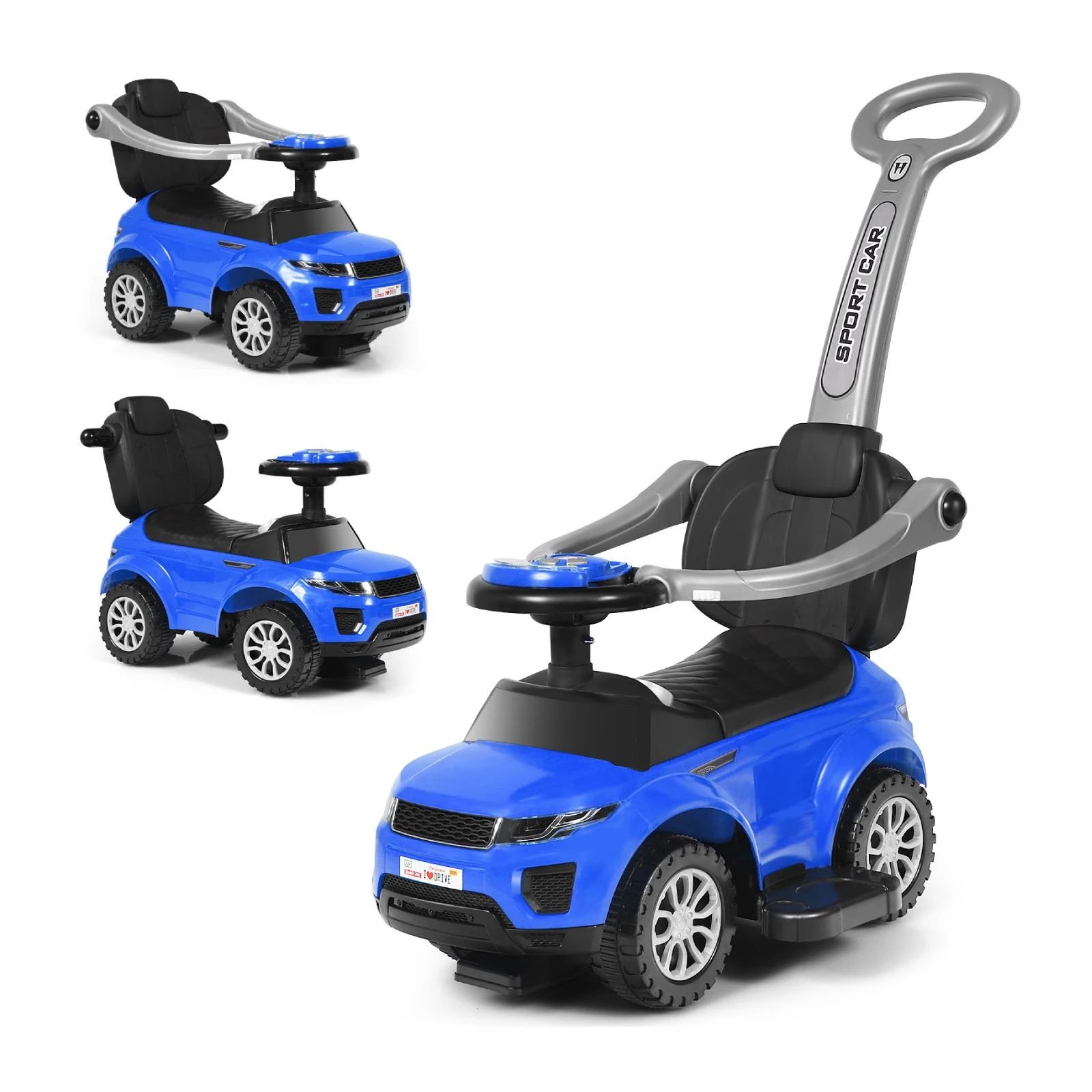 1 Costway 3in1 Bike w/Music Ride On Toy Horn Car Scooter - Blue, 1 of 1