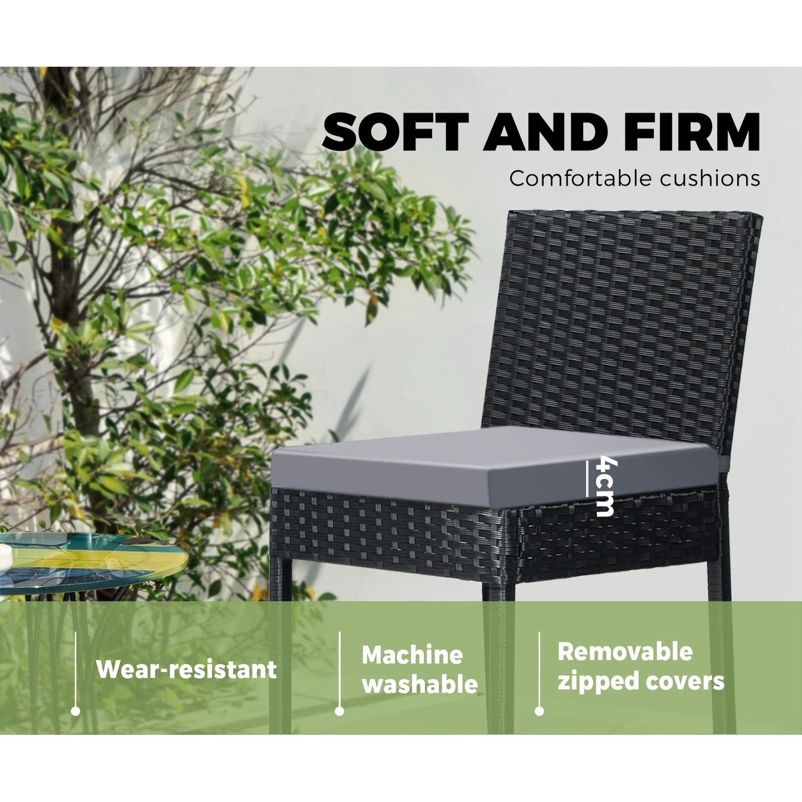 8 Livsip Outdoor Dining Set Patio Furniture Rattan Bar Table Chairs Bar Stools Set
 - Multi, 8 of 10