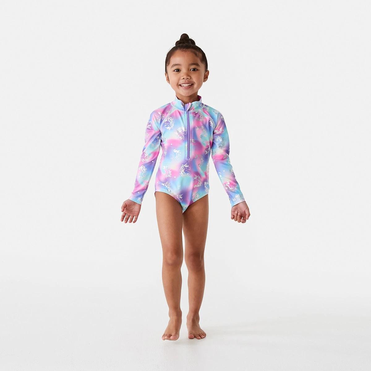 4 Long Sleeve One Piece Swimsuit Omb Unicrn, 4 of 6
