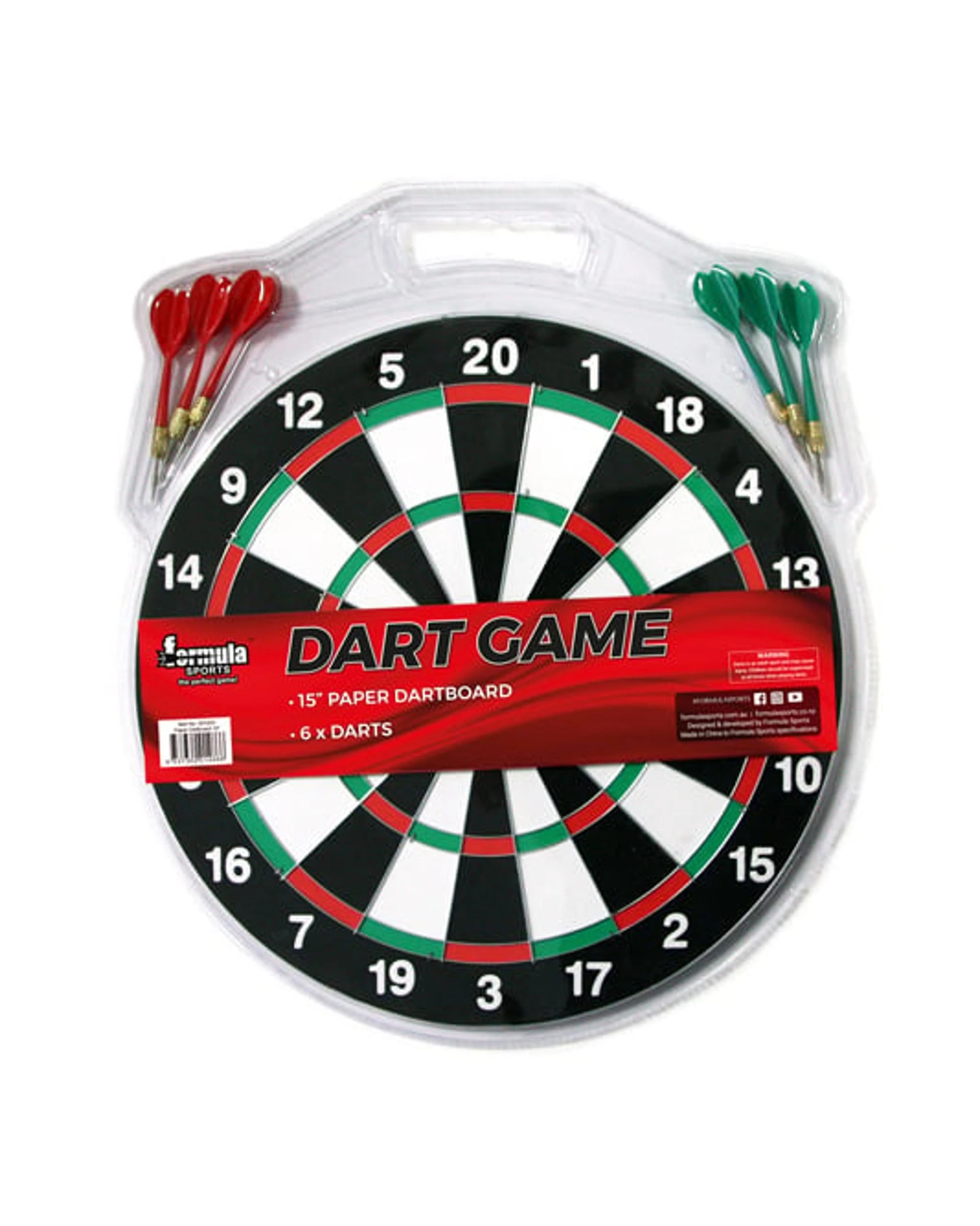 1 Formula Sports 15 Inch Dartboard with 6 Darts, 1 of 1