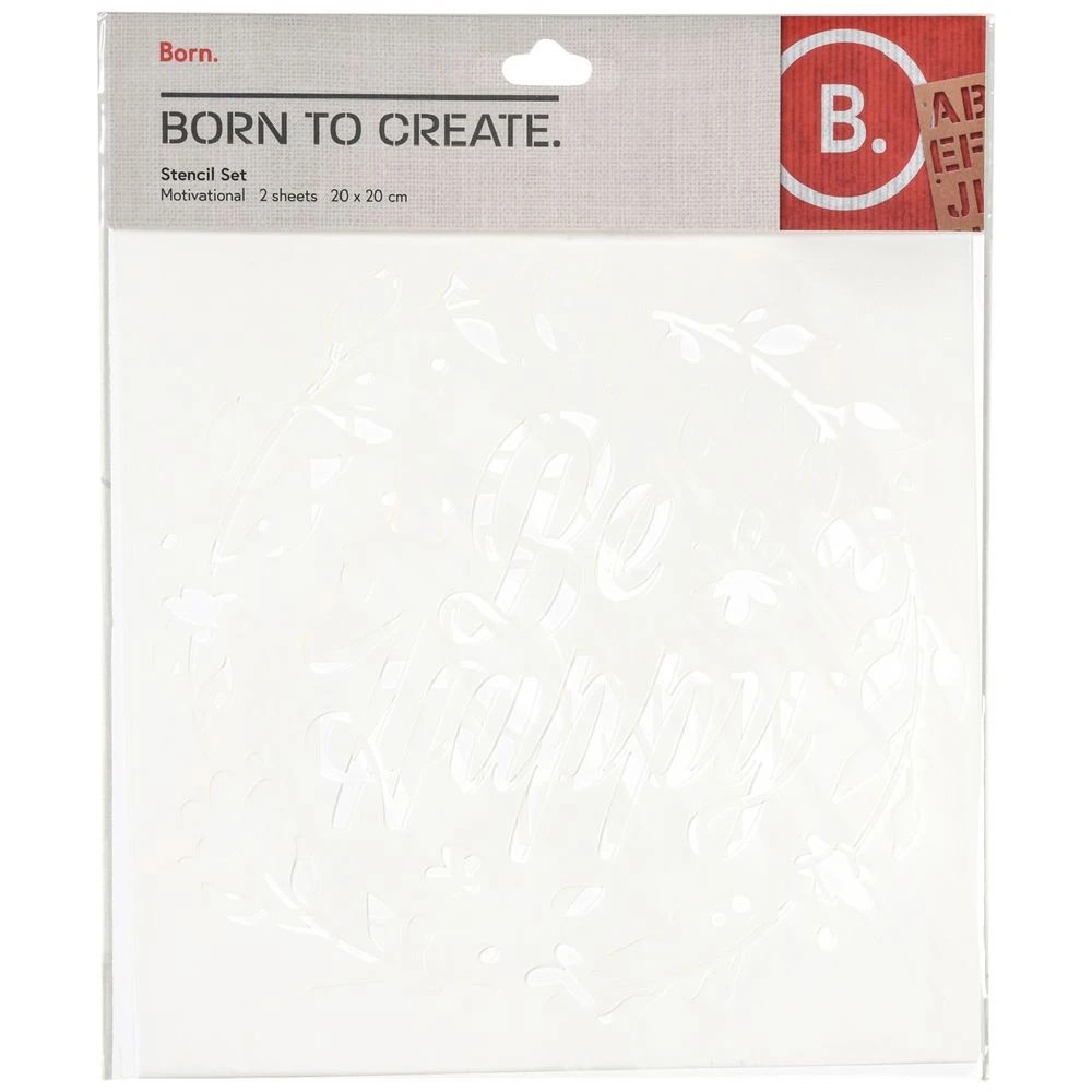 1 Born Plastic Stencils Motivational 2 Pack, 1 of 2