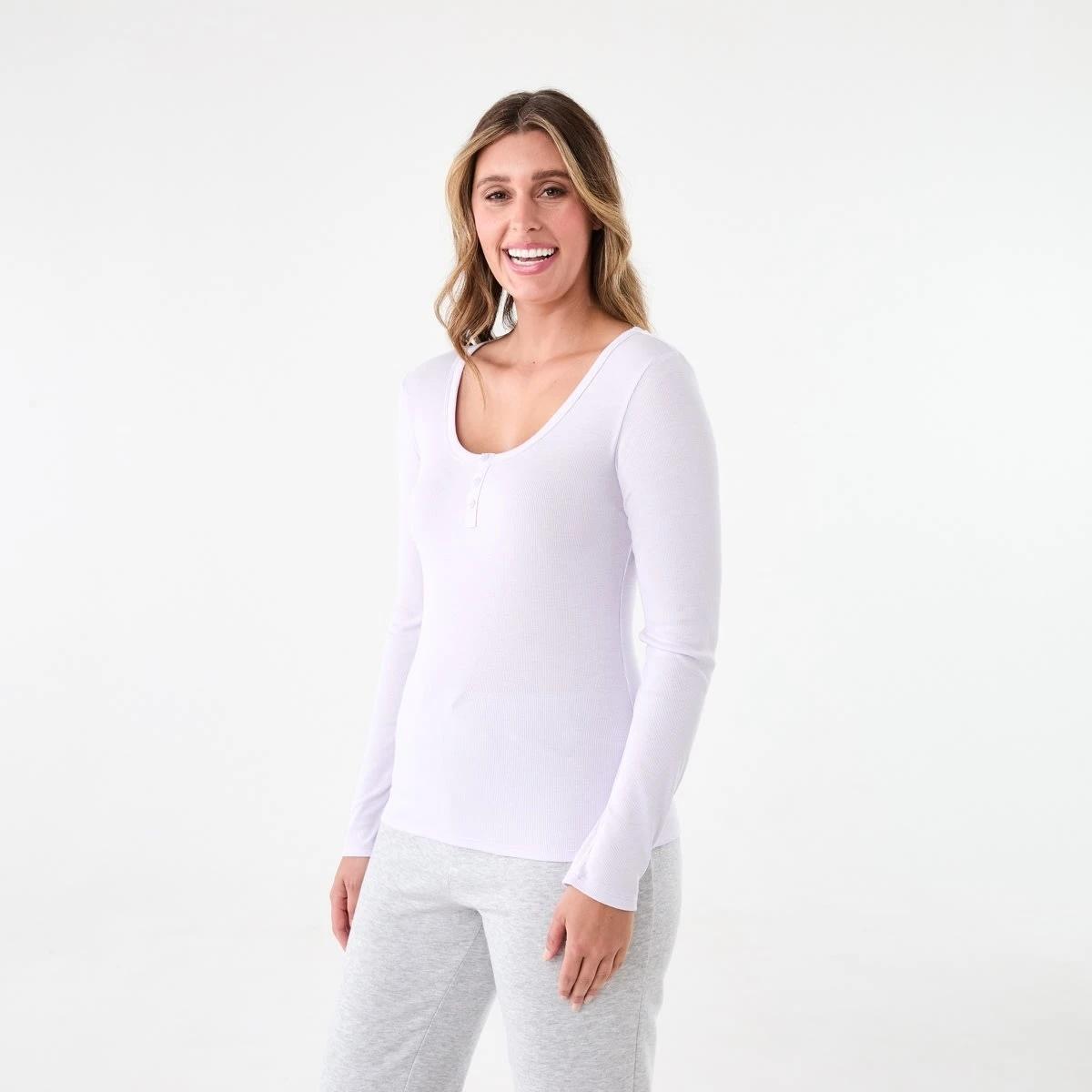 2 Long Sleeve Rib Henley Top Lily Laven, 2 of 6
