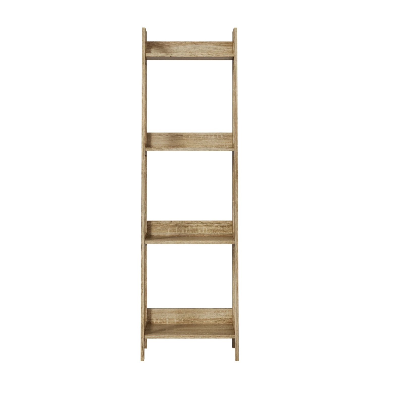 6 Oikiture Bookshelf 4 Tier Corner Ladder Shelf Home Storage Display Rack
 - Natural, 6 of 9