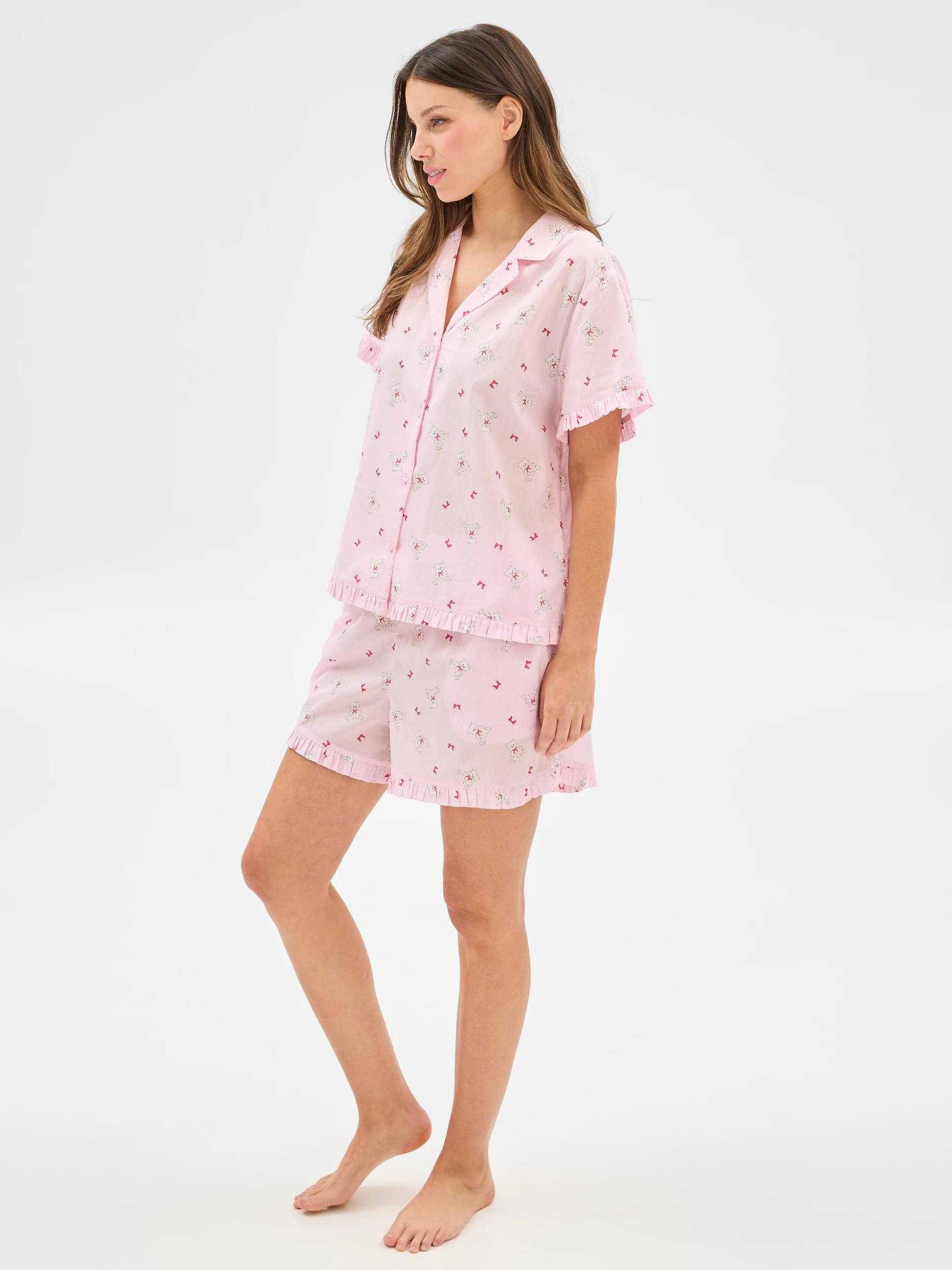 3 Target Womens Woven Frill Pyjama Set PINK TEDDY, 3 of 6