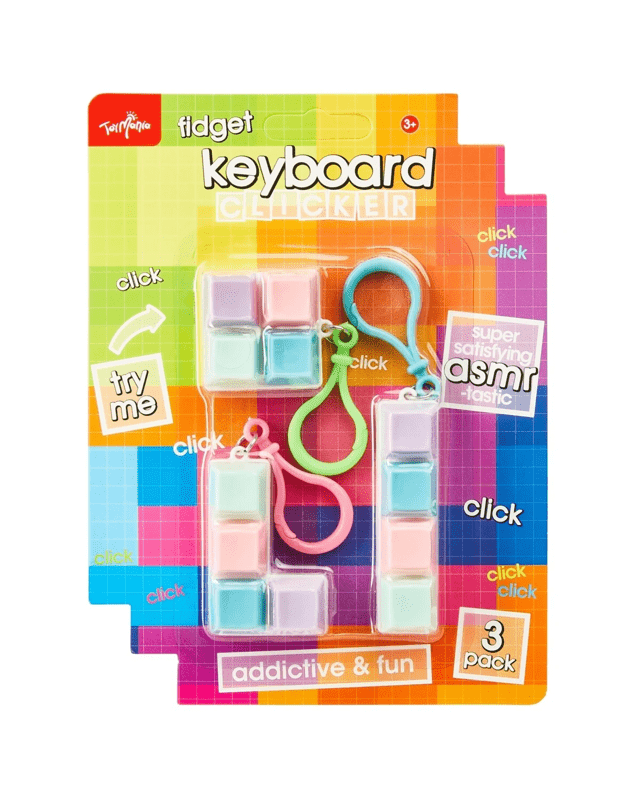 3 Pack ToyMania Fidget Keyboard Cli