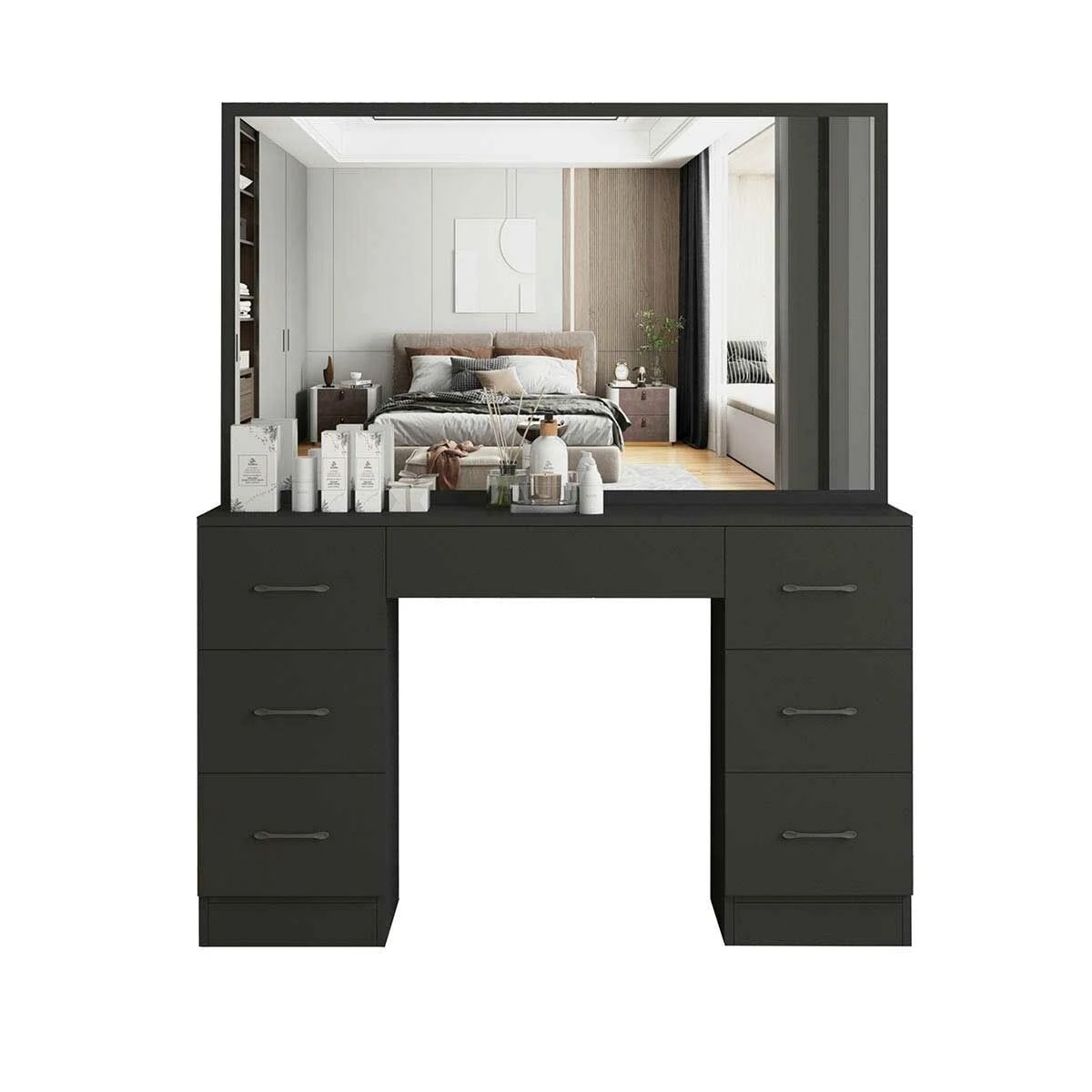 8 LUXSUITE Dressing Table Set with Mirror Makeup, 8 of 9