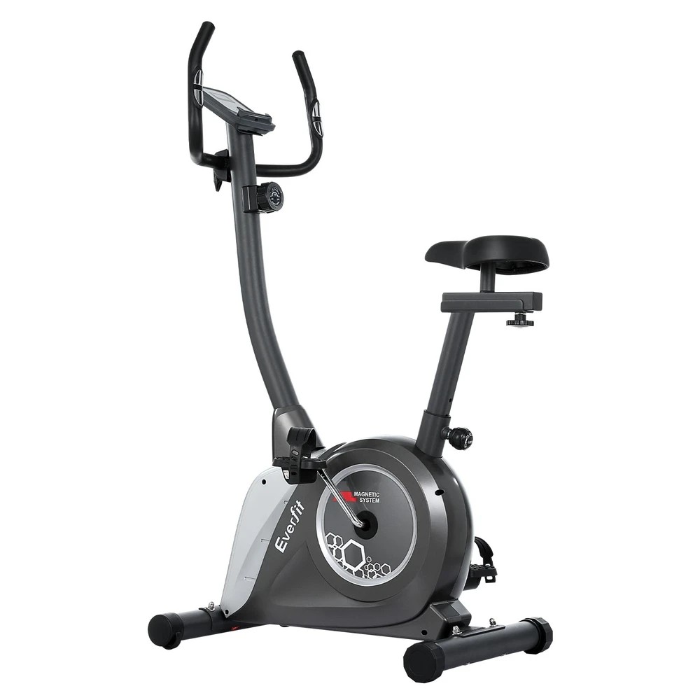 1 Everfit Magnetic Exercise Bike Upright Bike Fitness Home Gym - Grey, 1 of 6