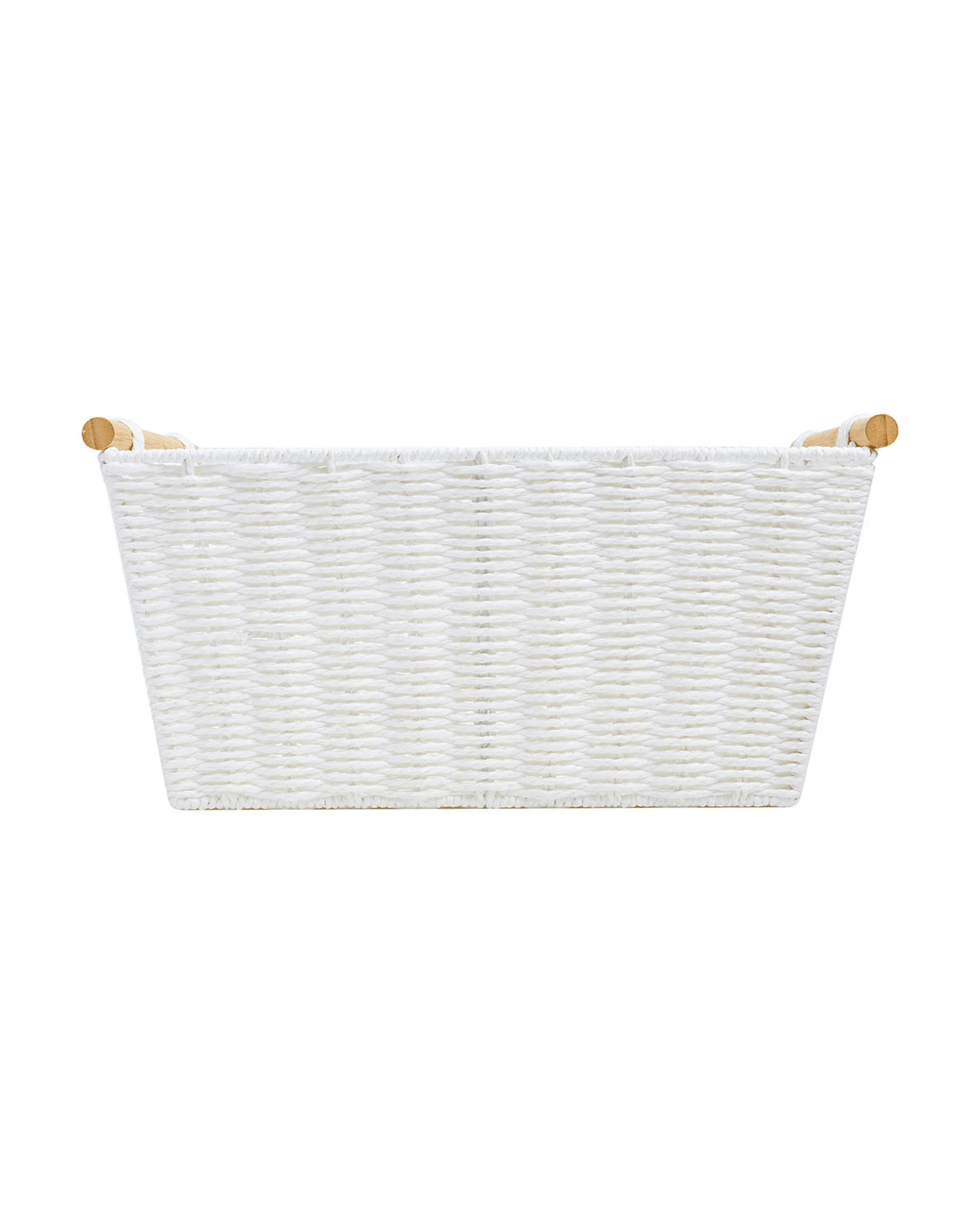 4 Rectangle Bamboo Handle Basket - Medium, White, 4 of 8