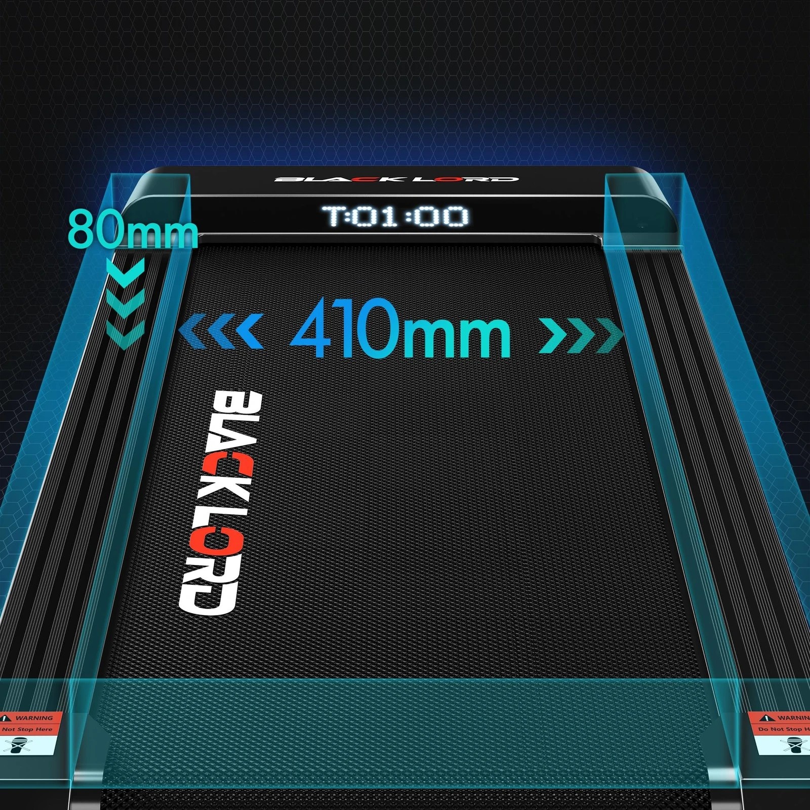 9 Black Lord Treadmill Electric Walking Pad Steel Frame Under Desk Gym 410mm - Black, 9 of 10