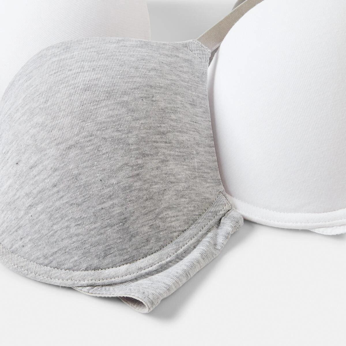 2 2 Pack Cotton T-shirt Bra SILVER MARLE, WHITE, 2 of 9
