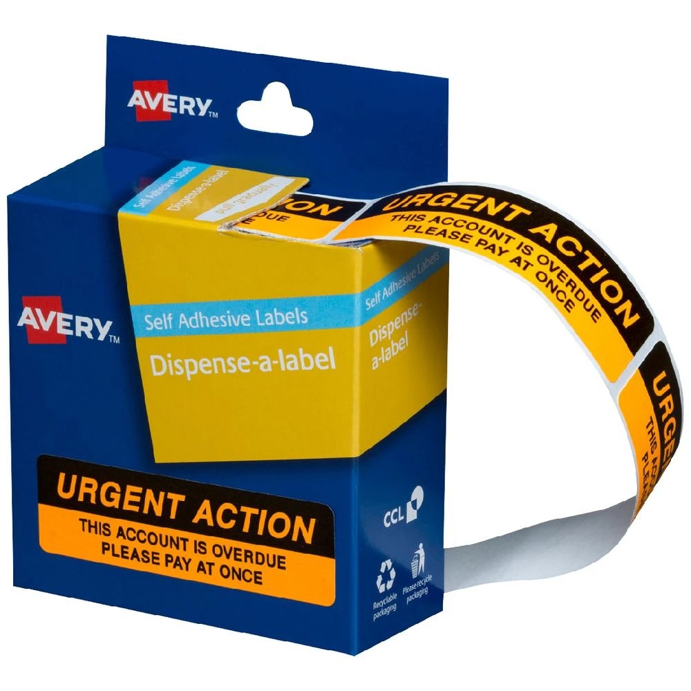 1 Avery 'Urgent Action' Printed Labels 19 x 64mm 125 Pack, 1 of 1