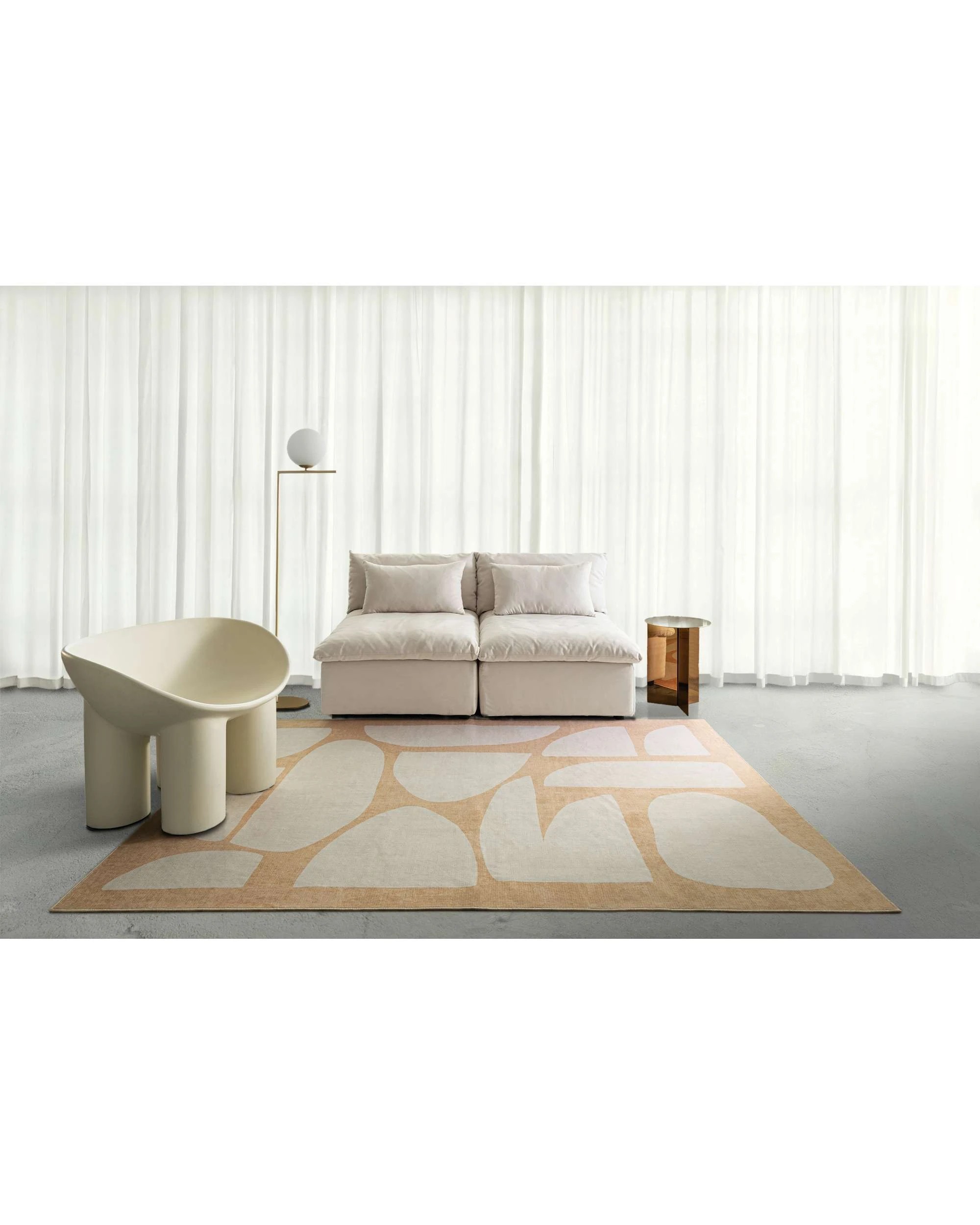 2 Loopsie Tribeca Printed Washable Rug-370cm x 270cm - Beige, 2 of 8