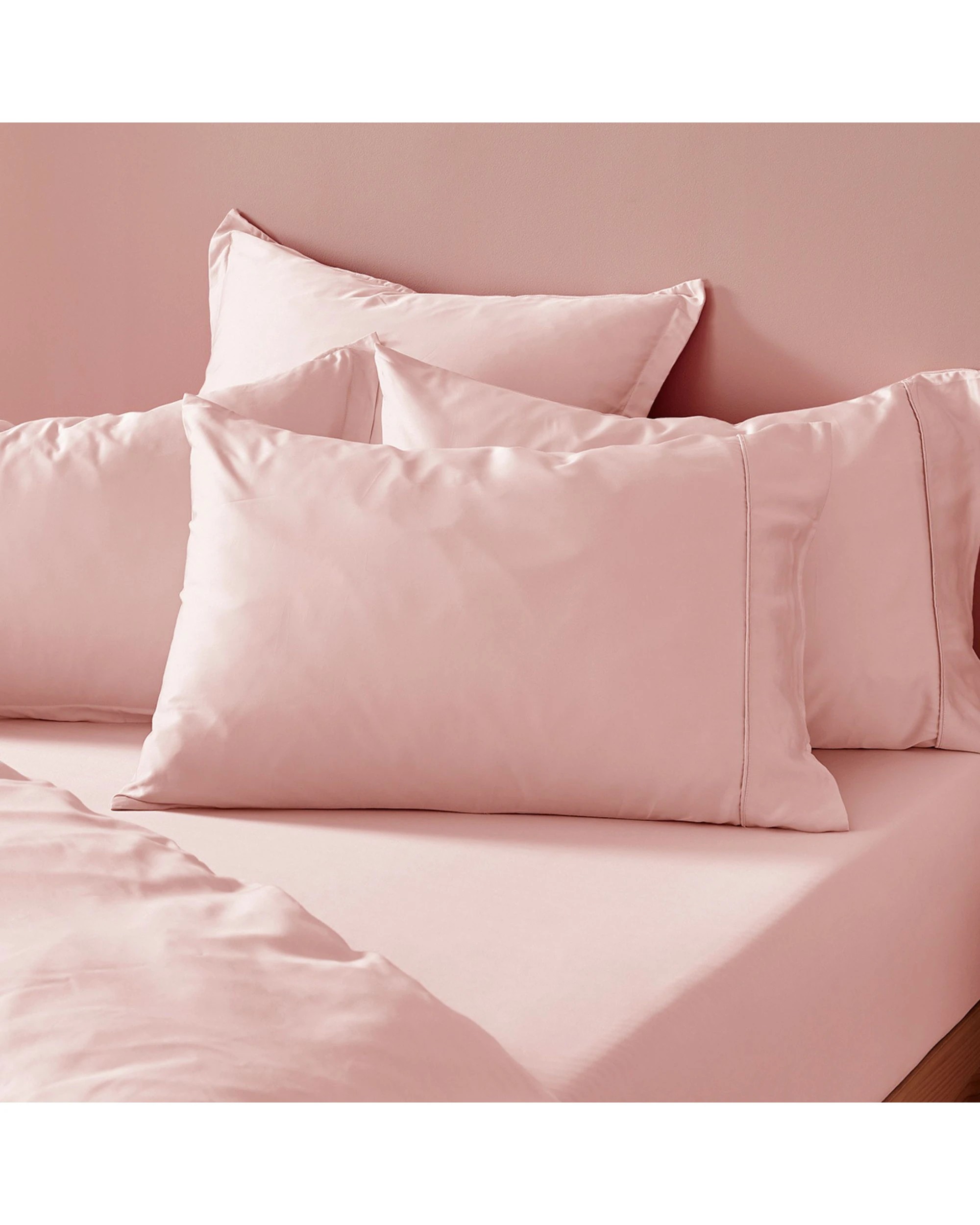 2 Natural Home 400TC 100% Bamboo Sateen Standard Pillowcase Twin Pack - Blush Pink, 2 of 5