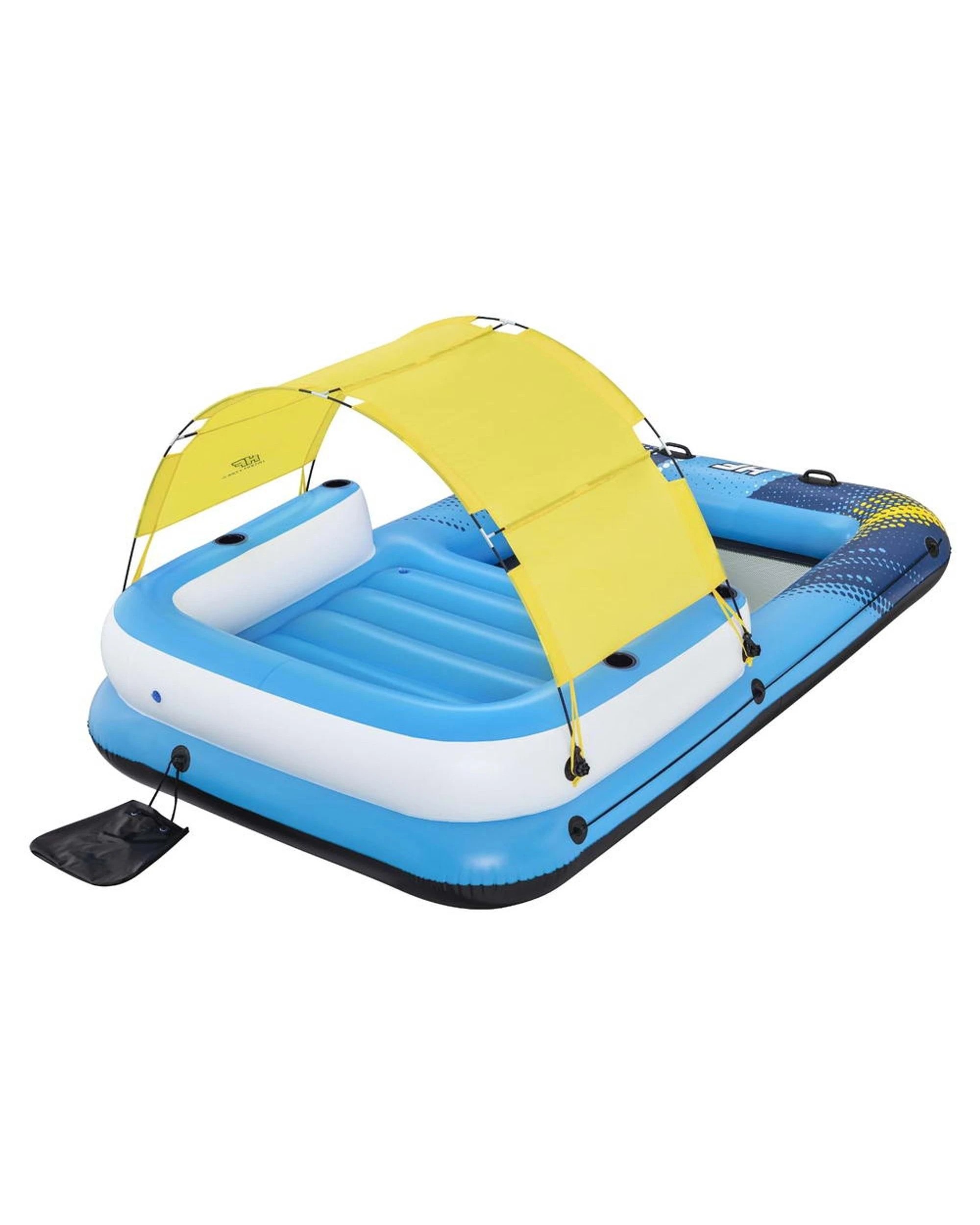 3 Bestway Inflatable Floating Island Float Lounger Sunshade Pool Bed 3.05mx1.86m
 - Multi, 3 of 3
